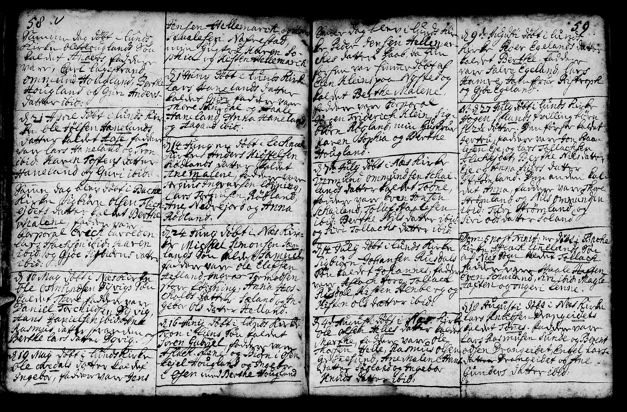 Lund sokneprestkontor, AV/SAST-A-101809/S06/L0002: Parish register (official) no. A 2, 1738-1760, p. 58-59