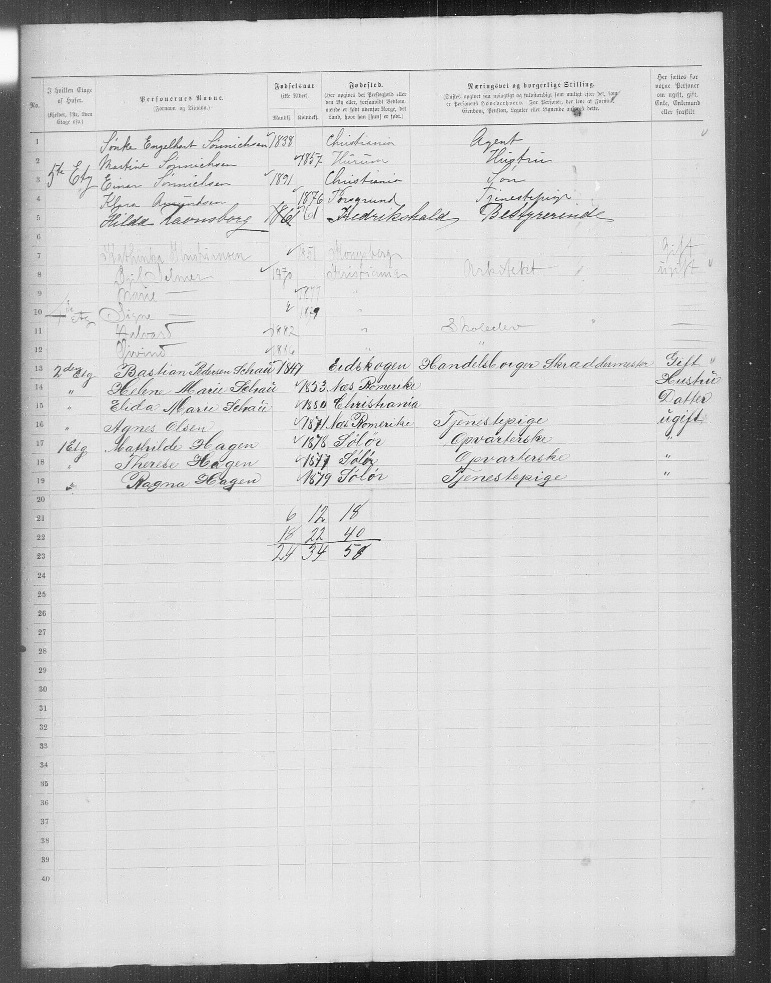 OBA, Municipal Census 1899 for Kristiania, 1899, p. 14766