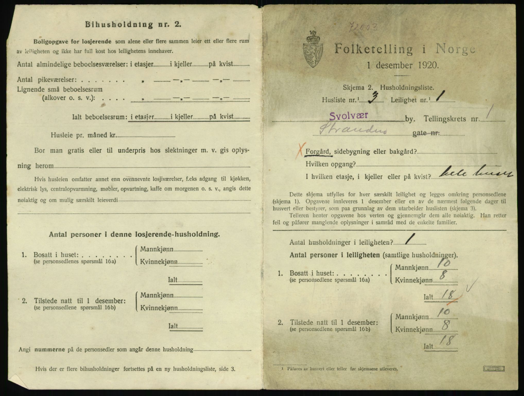 SAT, 1920 census for Svolvær, 1920, p. 724