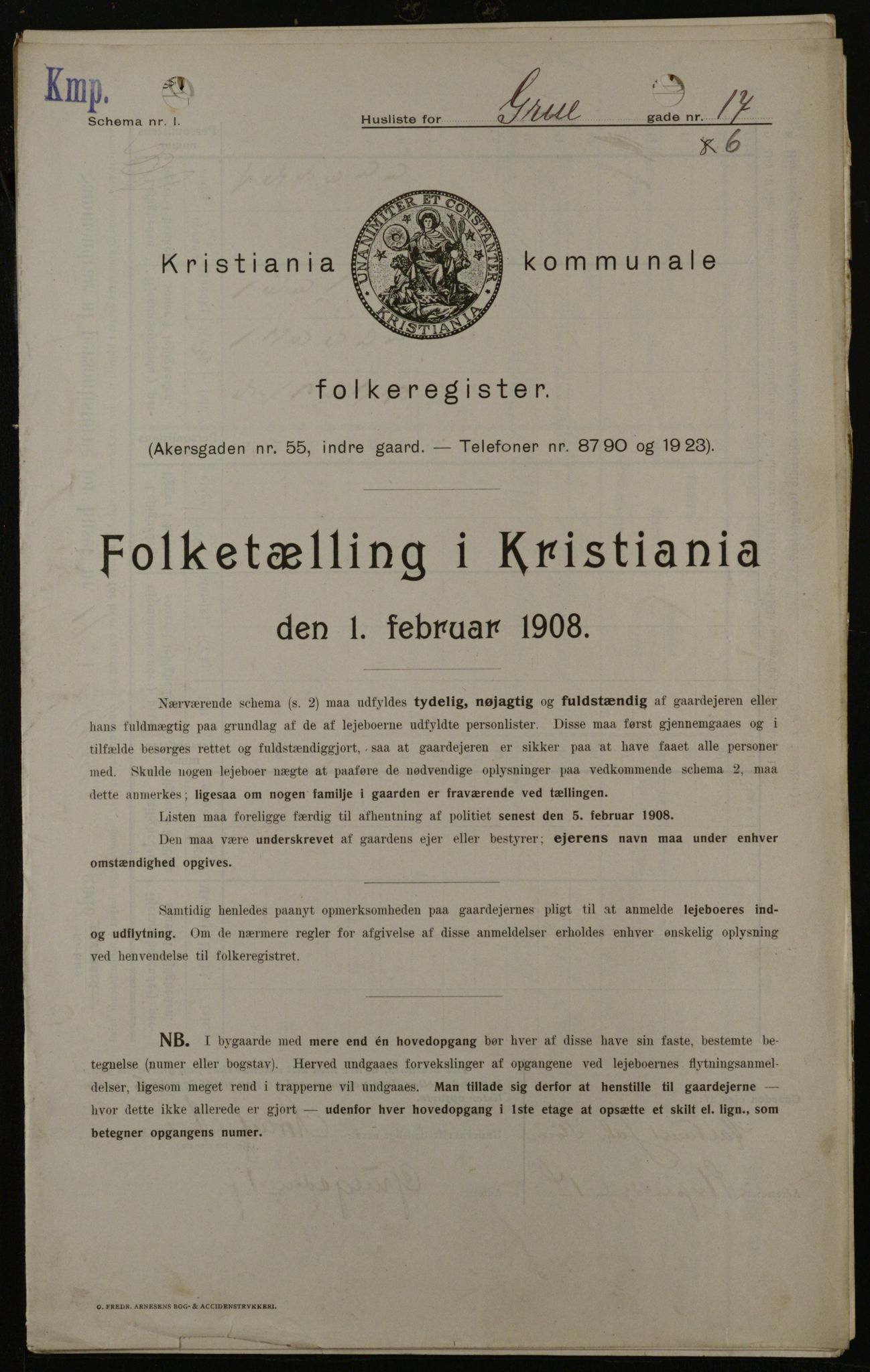 OBA, Municipal Census 1908 for Kristiania, 1908, p. 27439