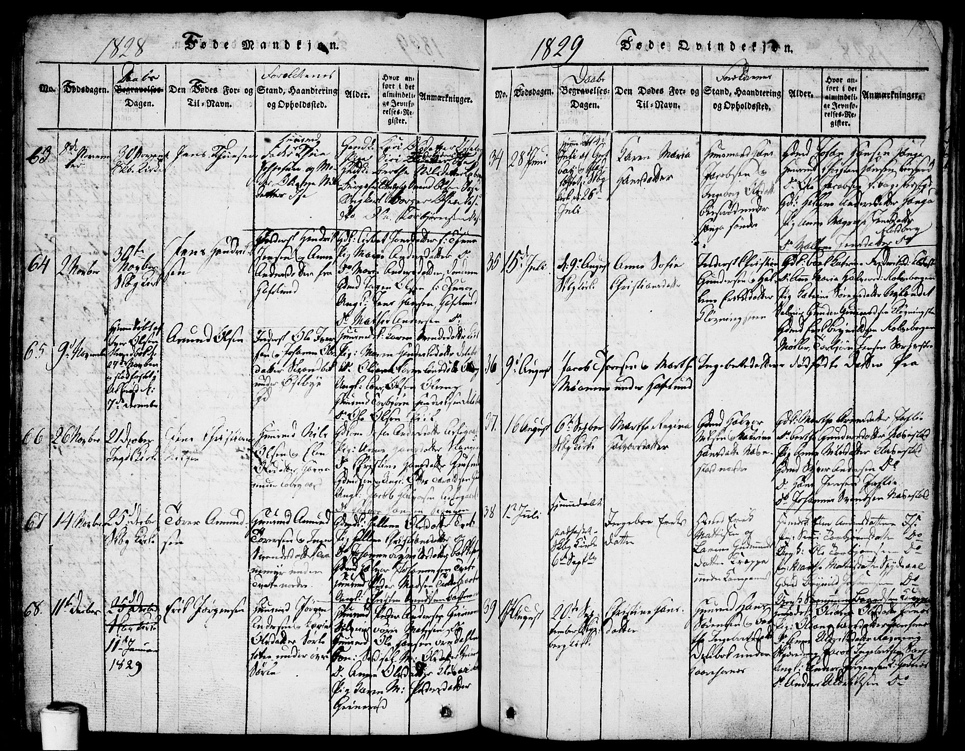 Skjeberg prestekontor Kirkebøker, AV/SAO-A-10923/F/Fa/L0004: Parish register (official) no. I 4, 1815-1830, p. 187