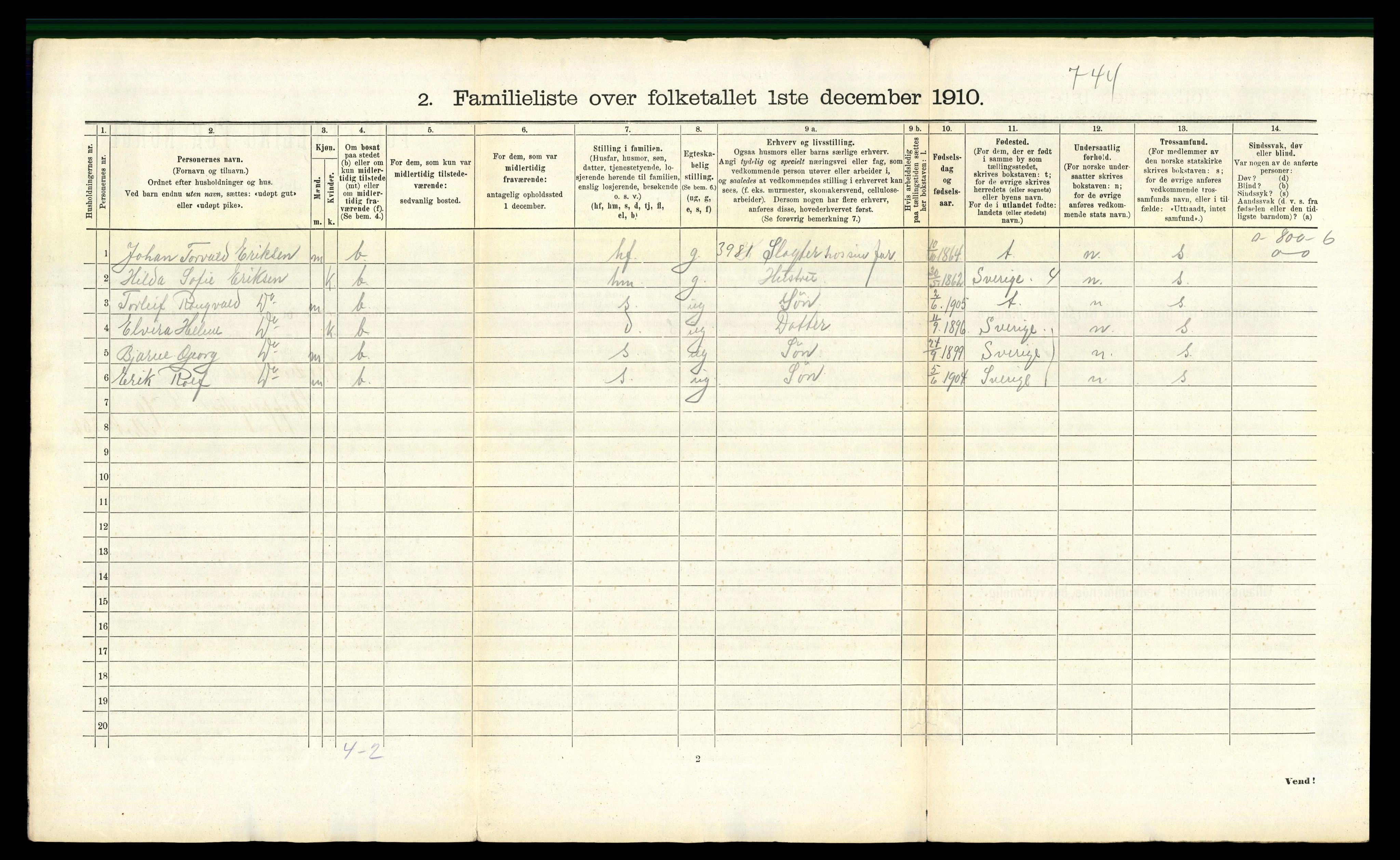 RA, 1910 census for Fredrikshald, 1910, p. 549