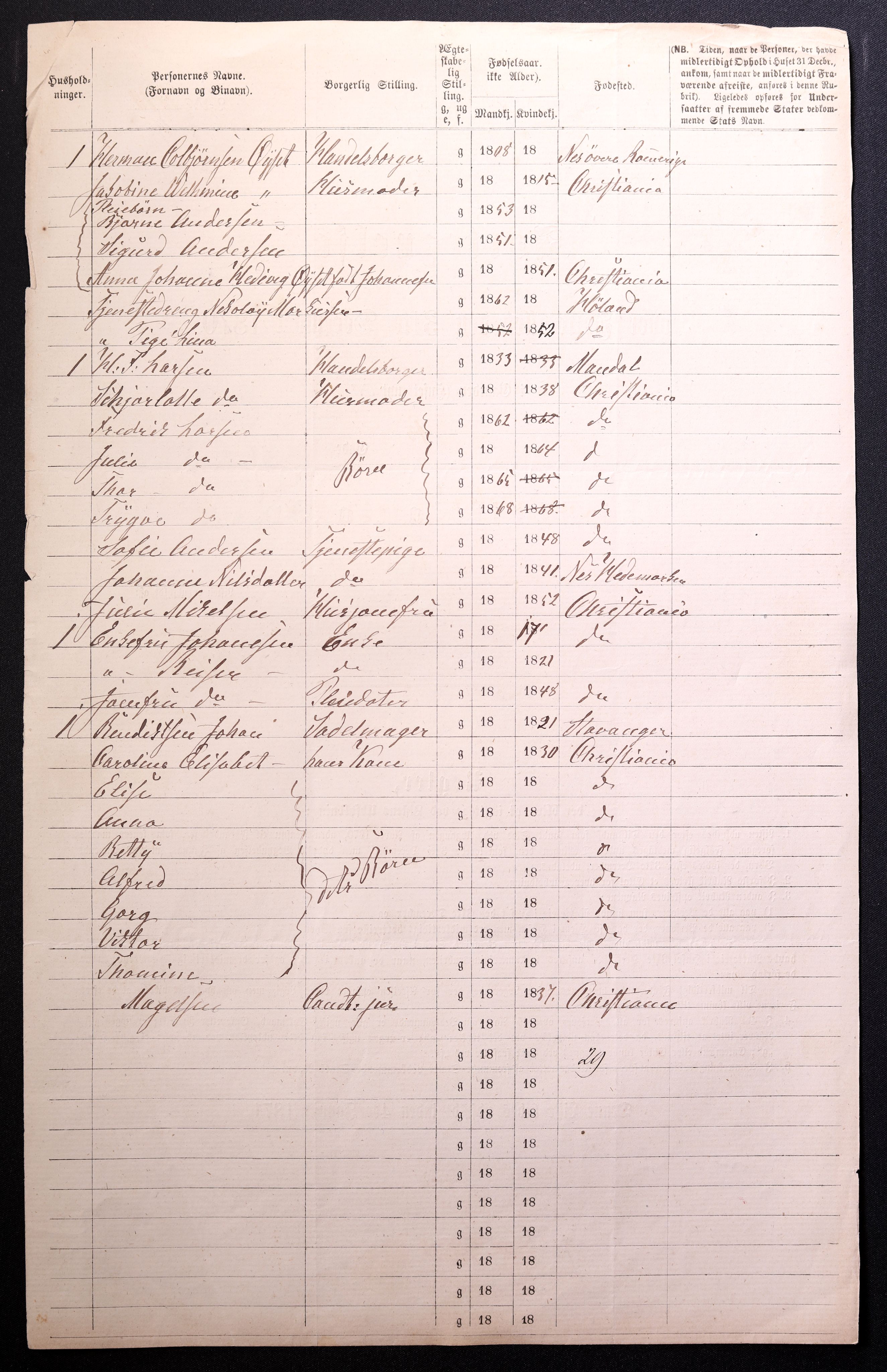 RA, 1870 census for 0301 Kristiania, 1870, p. 2511