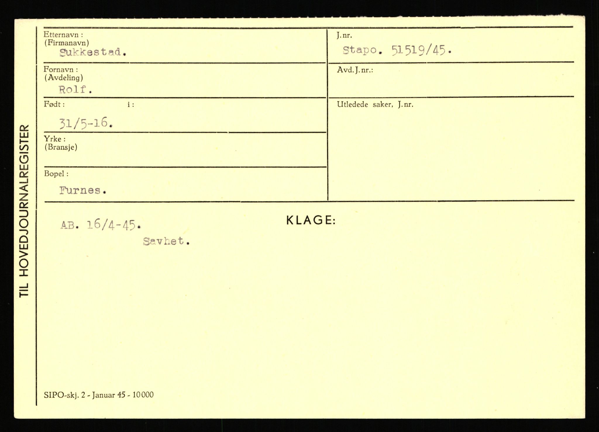 Statspolitiet - Hovedkontoret / Osloavdelingen, AV/RA-S-1329/C/Ca/L0014: Seterlien - Svartås, 1943-1945, p. 4677