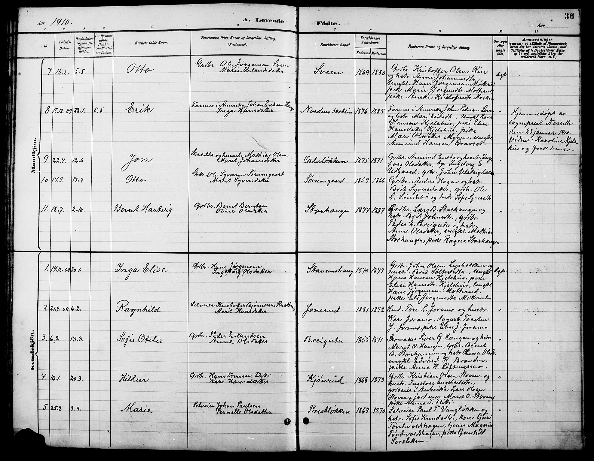 Lesja prestekontor, SAH/PREST-068/H/Ha/Hab/L0007: Parish register (copy) no. 7, 1895-1919, p. 36