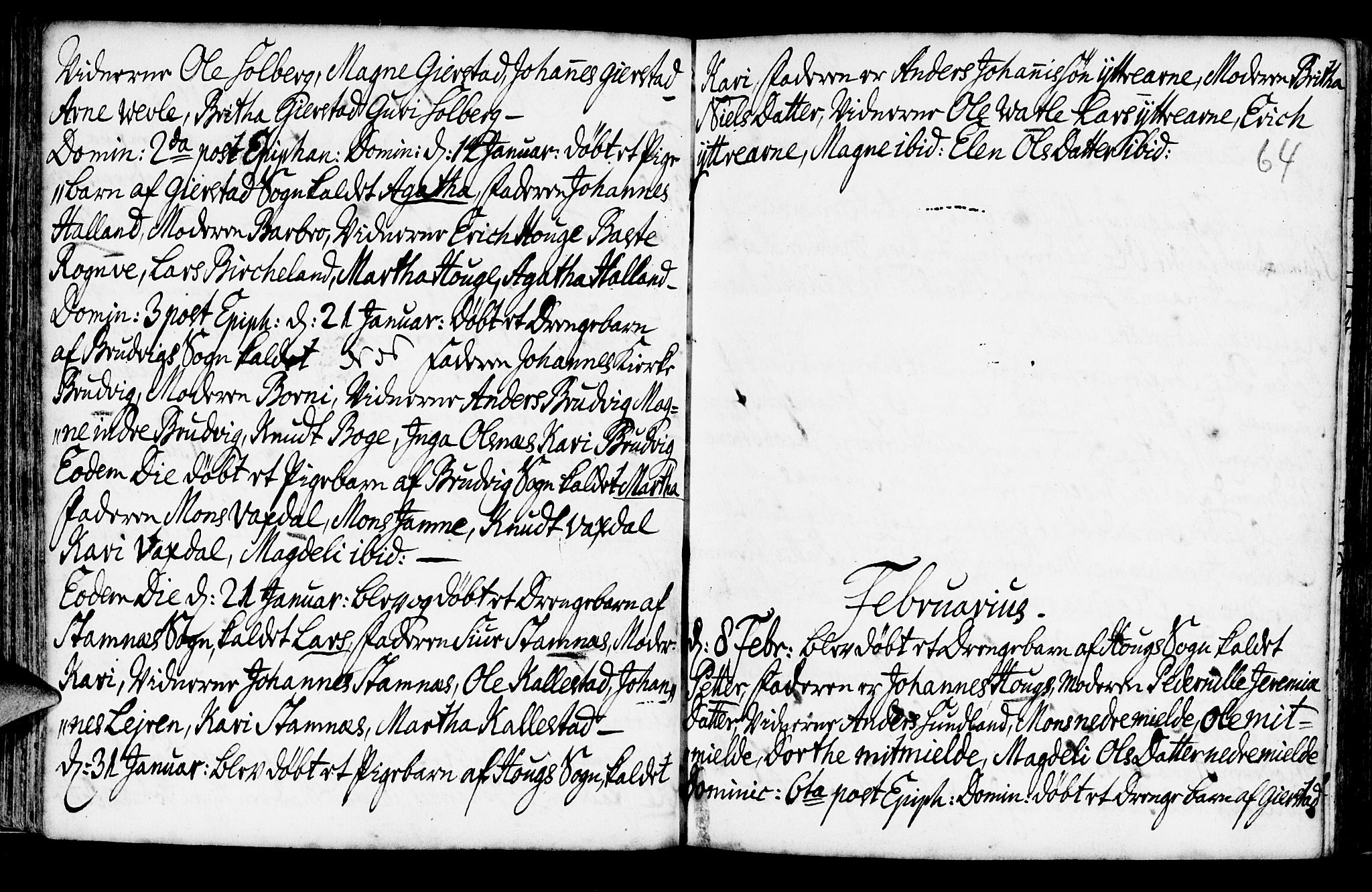 Haus sokneprestembete, AV/SAB-A-75601/H/Haa: Parish register (official) no. A 6, 1748-1758, p. 64