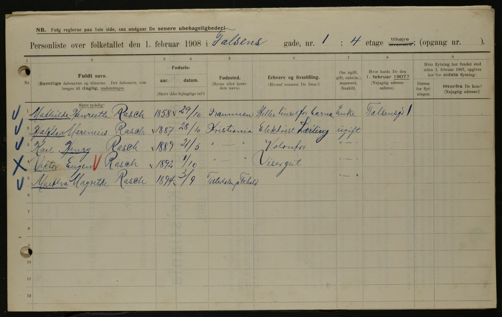 OBA, Municipal Census 1908 for Kristiania, 1908, p. 21139