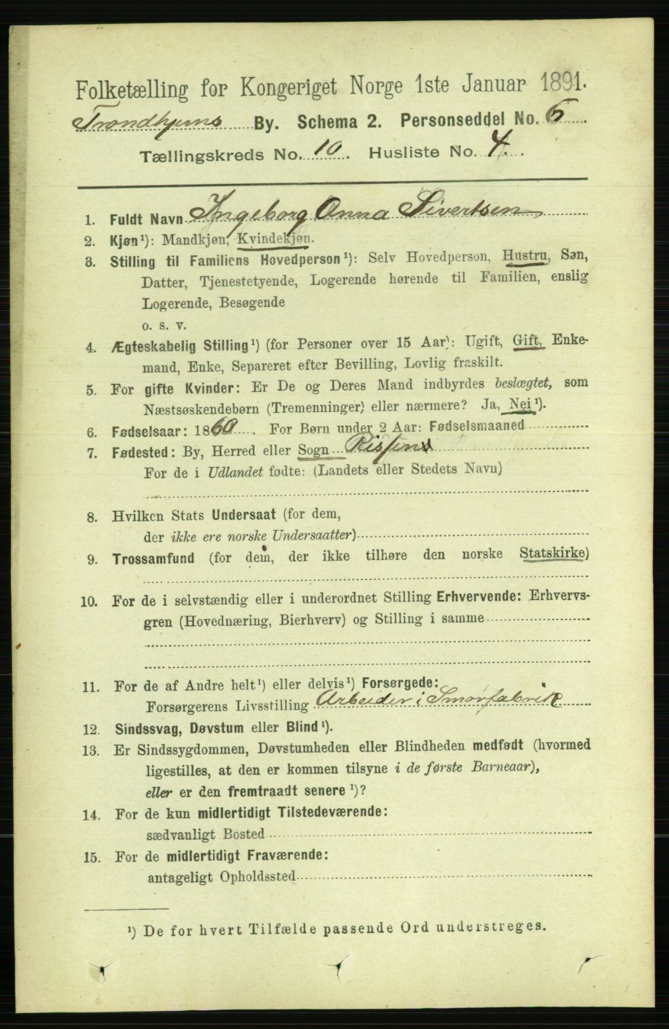 RA, 1891 census for 1601 Trondheim, 1891, p. 8414