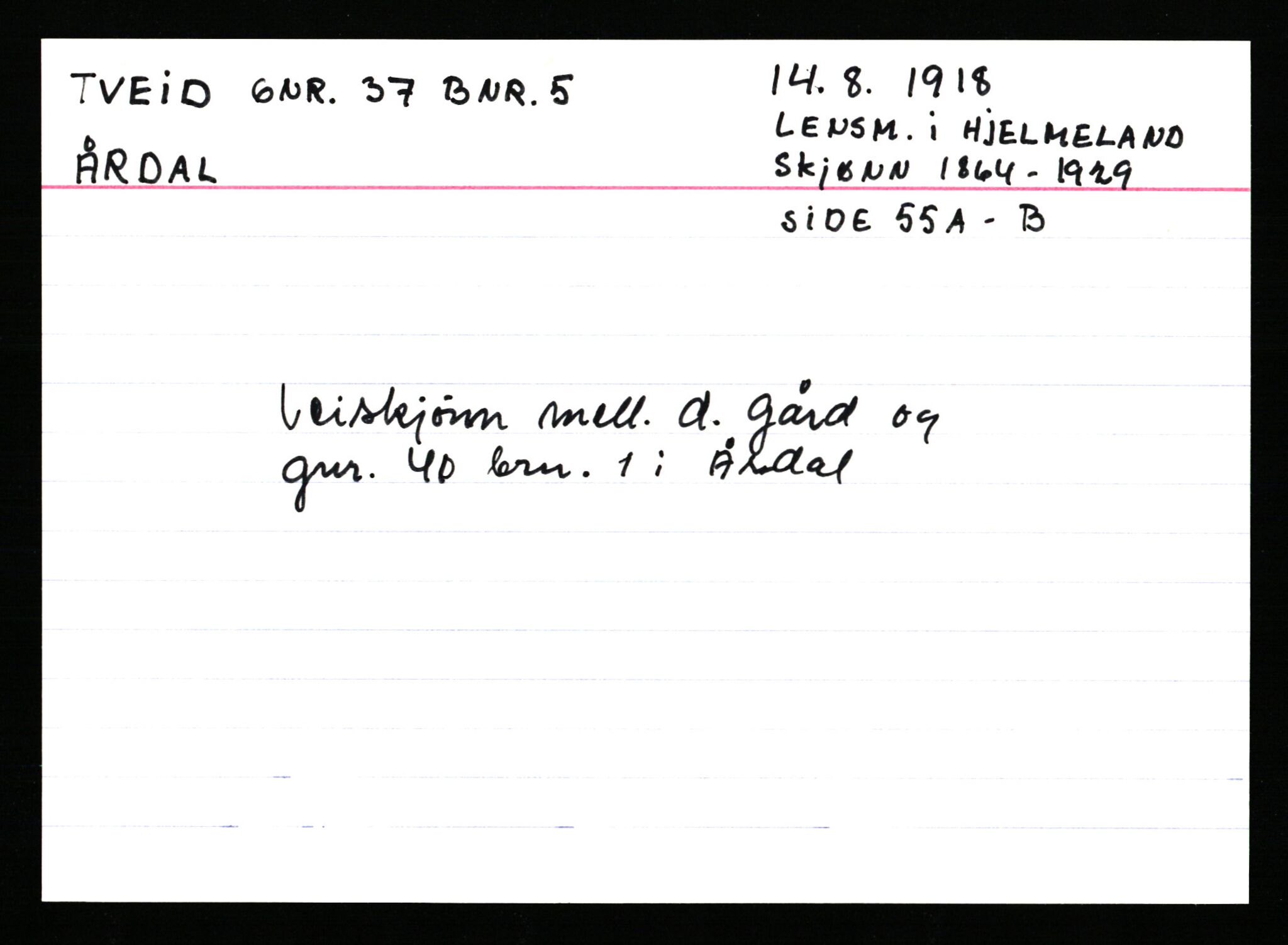Statsarkivet i Stavanger, AV/SAST-A-101971/03/Y/Ym/L0062: Åstedskort sortert etter gårdsnavn: Tuneim - Tømmerdal, 1600-1950, p. 267