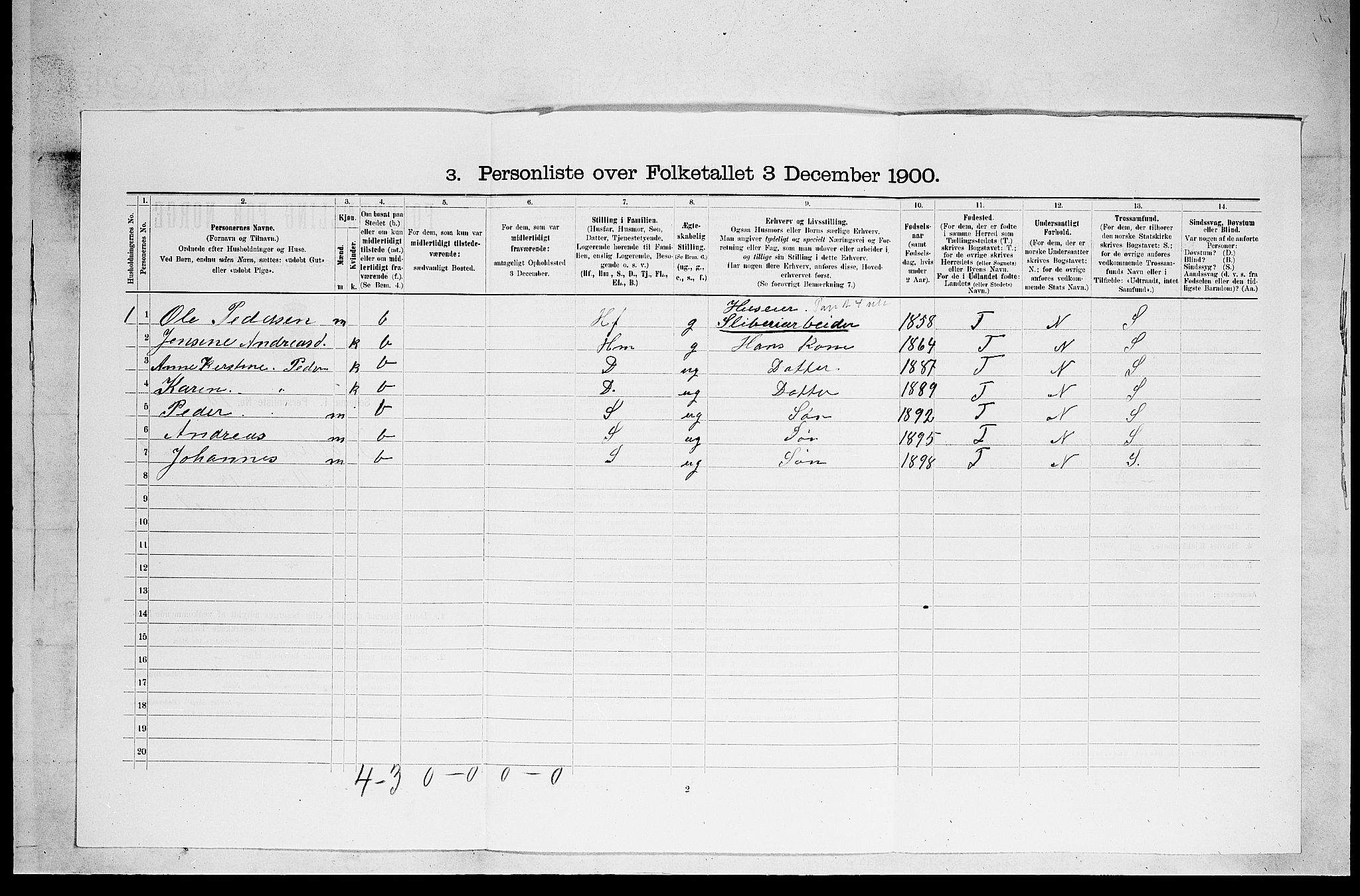 SAKO, 1900 census for Holla, 1900, p. 295