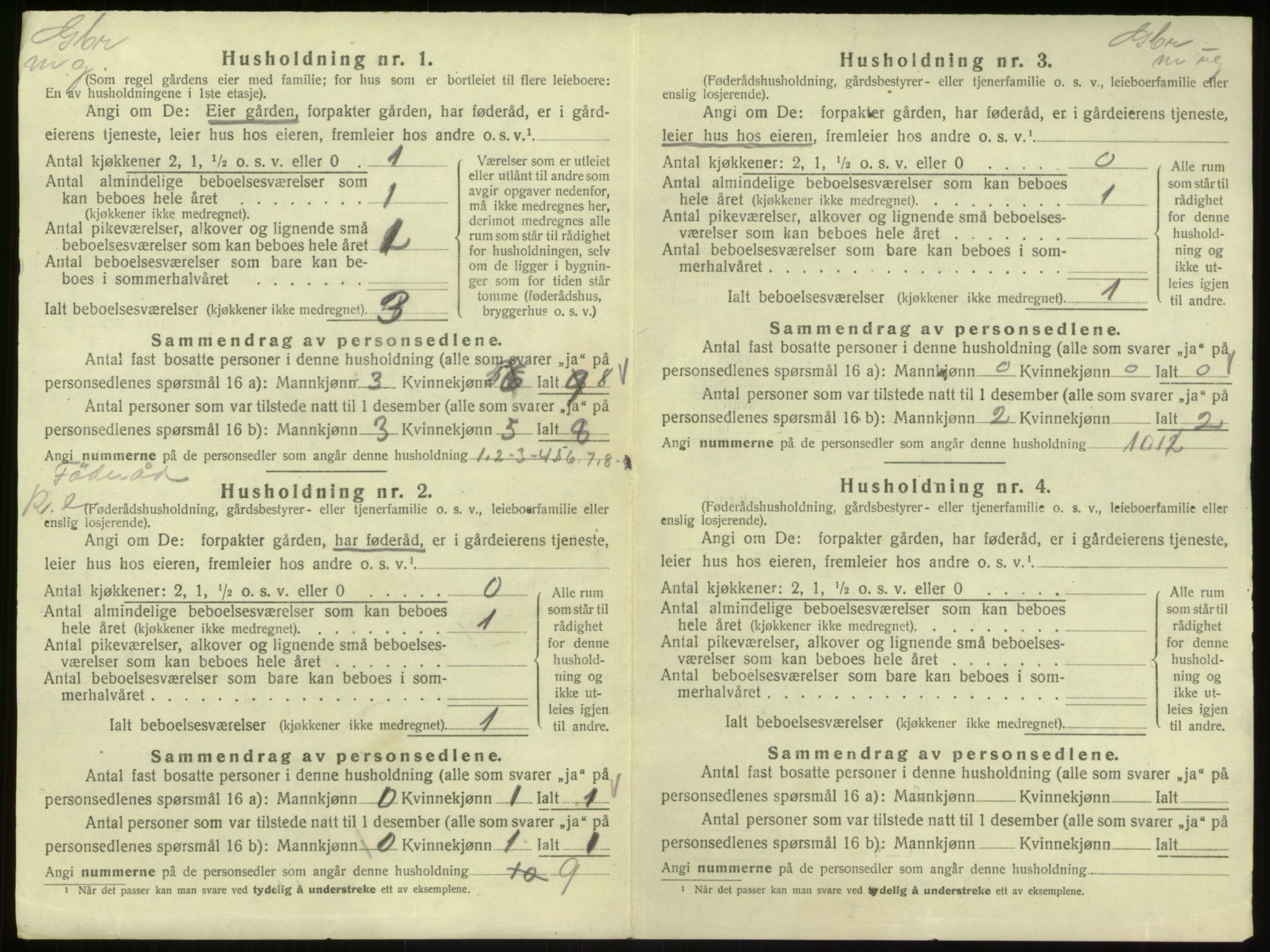 SAB, 1920 census for Hosanger, 1920, p. 319