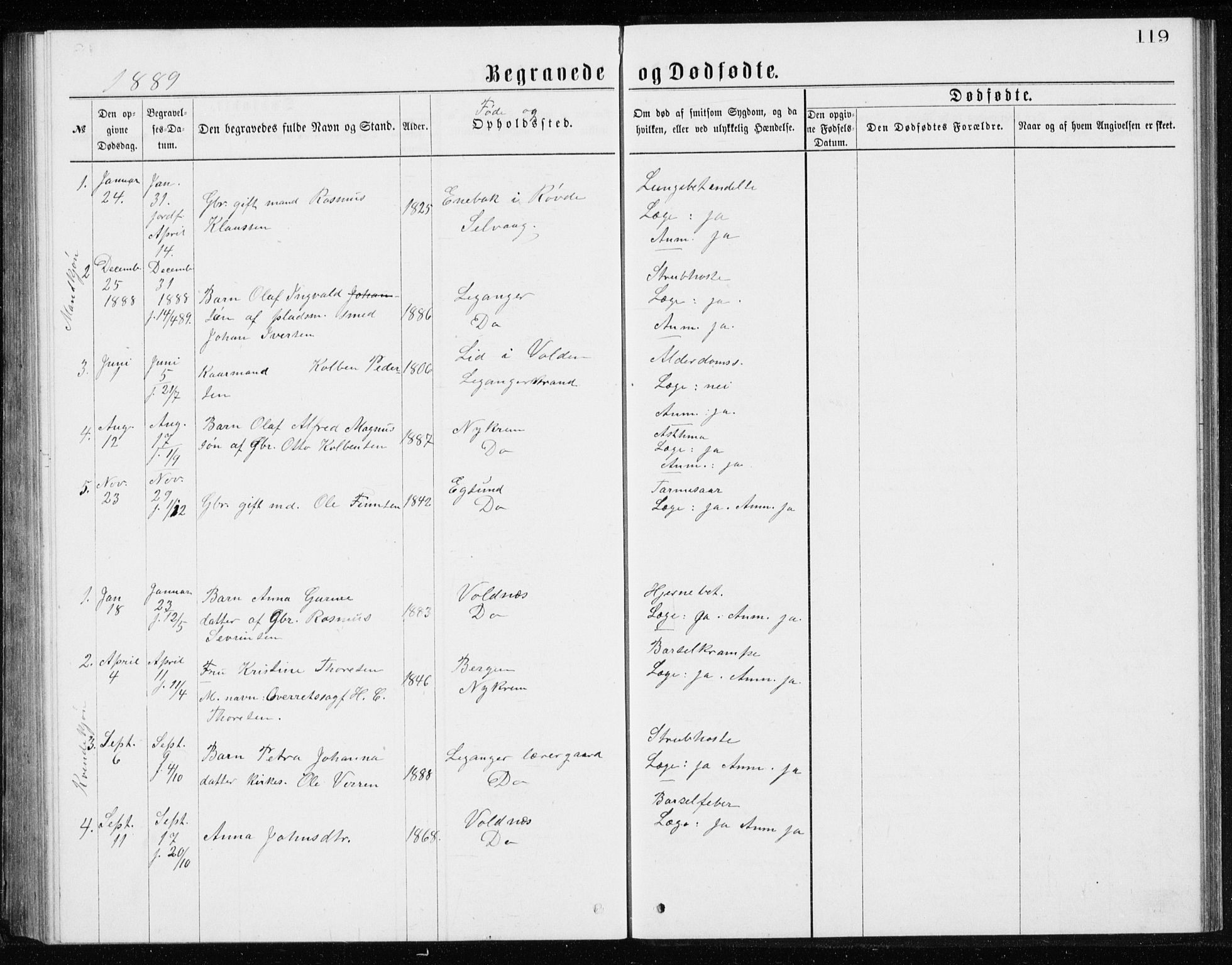 Ministerialprotokoller, klokkerbøker og fødselsregistre - Møre og Romsdal, AV/SAT-A-1454/508/L0097: Parish register (copy) no. 508C01, 1873-1897, p. 119