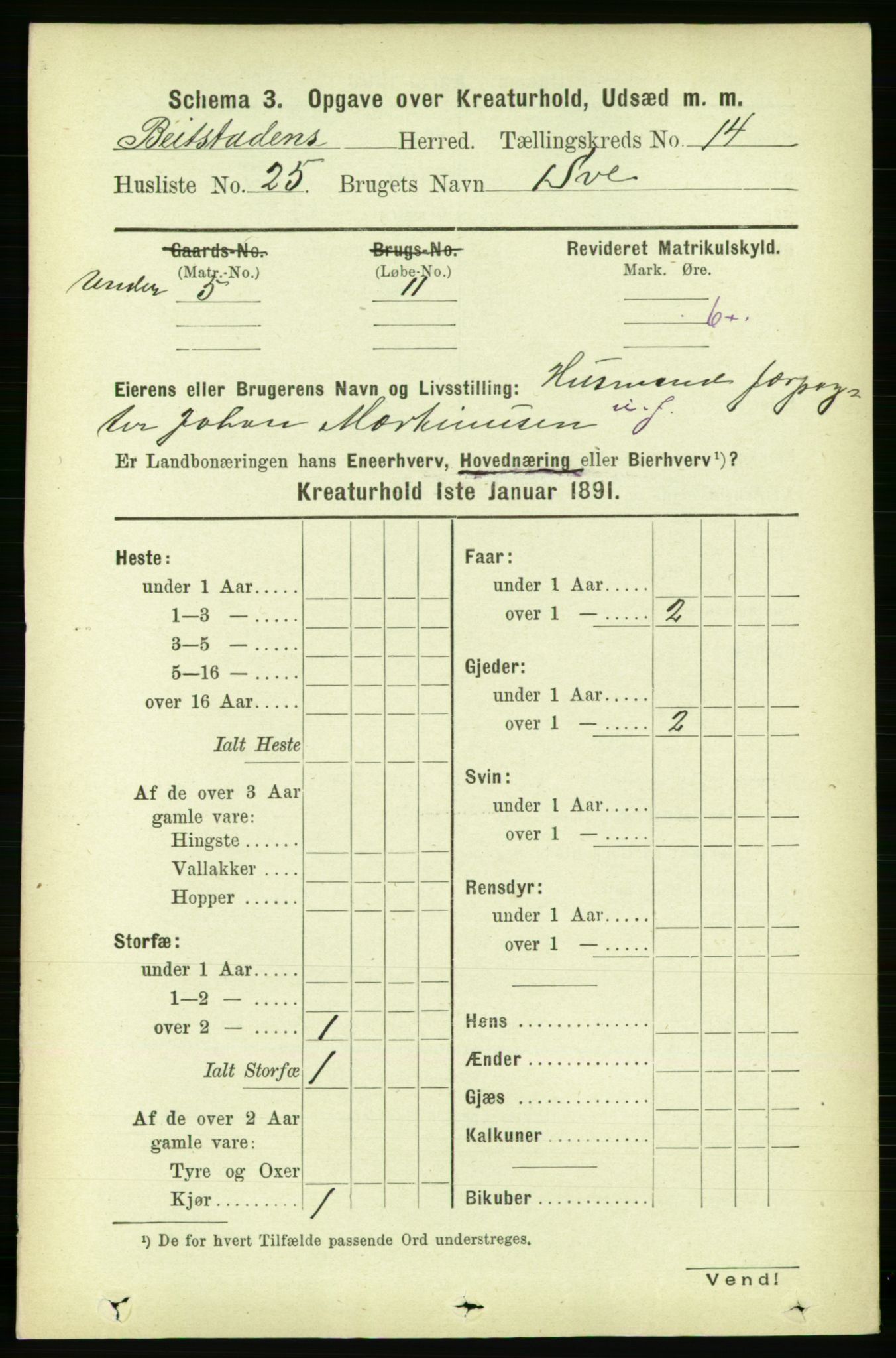 RA, 1891 census for 1727 Beitstad, 1891, p. 6601