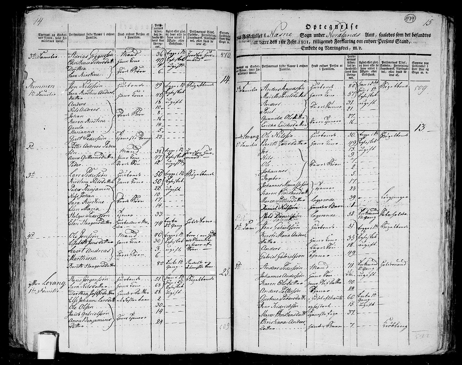 RA, 1801 census for 1828P Nesna, 1801, p. 178b-179a