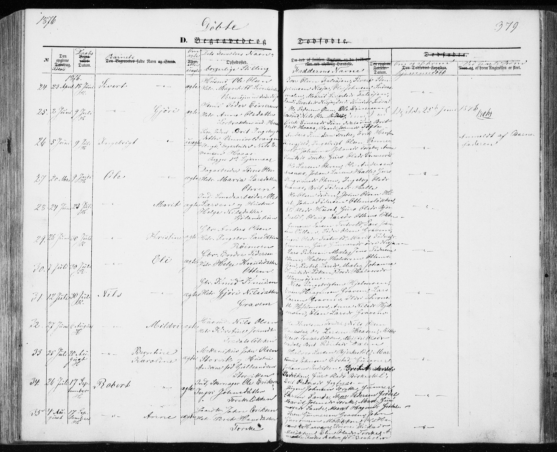 Ministerialprotokoller, klokkerbøker og fødselsregistre - Møre og Romsdal, AV/SAT-A-1454/590/L1013: Parish register (official) no. 590A05, 1847-1877, p. 379