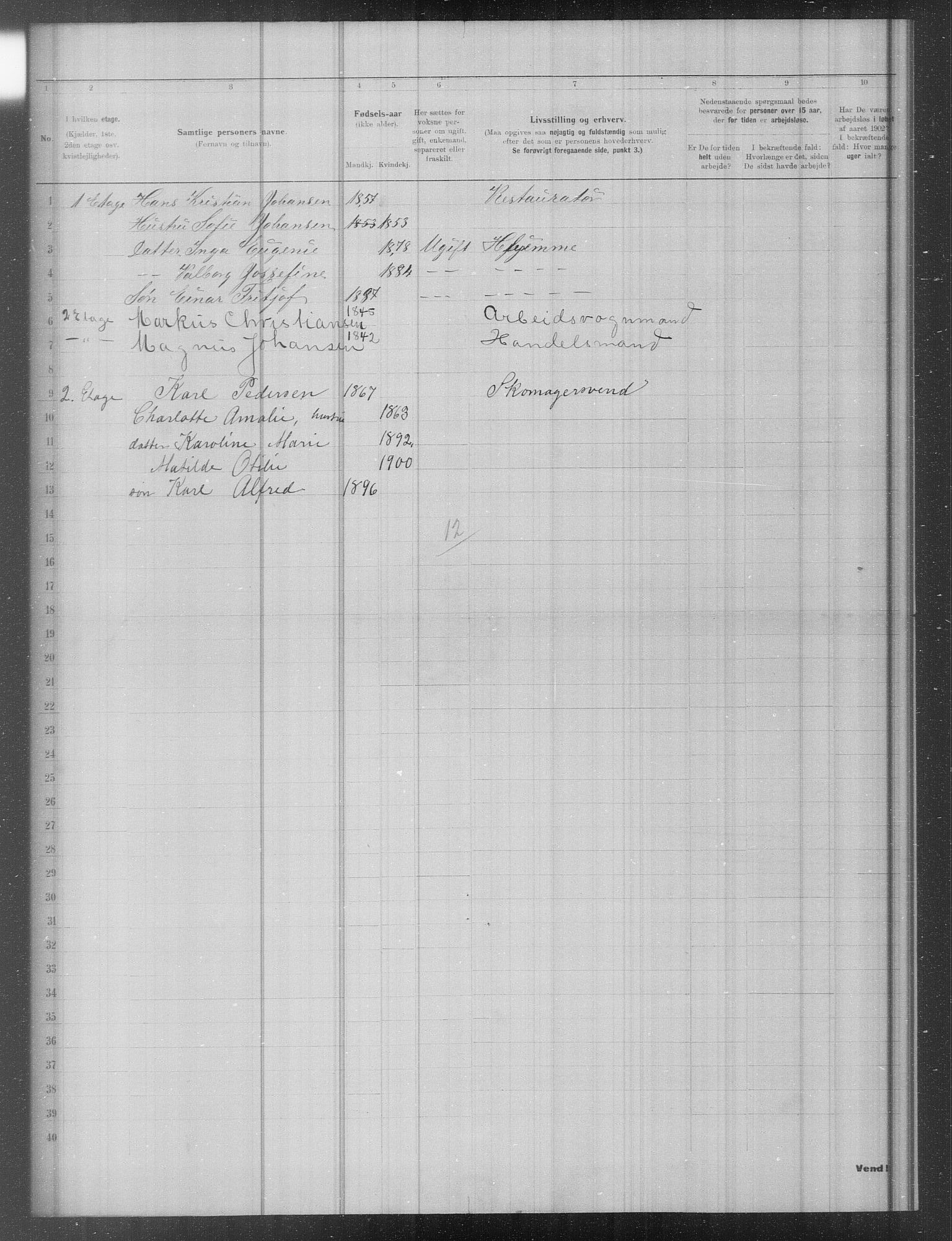 OBA, Municipal Census 1902 for Kristiania, 1902, p. 13618