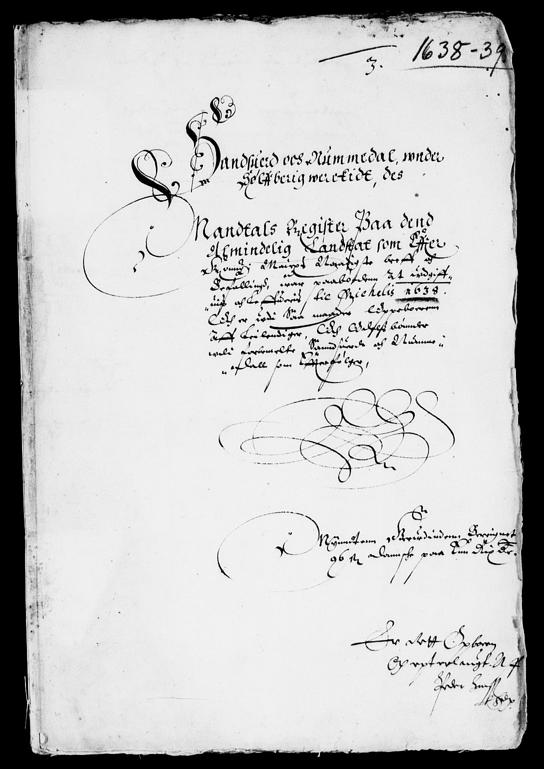 Rentekammeret inntil 1814, Reviderte regnskaper, Lensregnskaper, AV/RA-EA-5023/R/Rb/Rbn/L0002: Numedal og Sandsvær len, 1638-1643