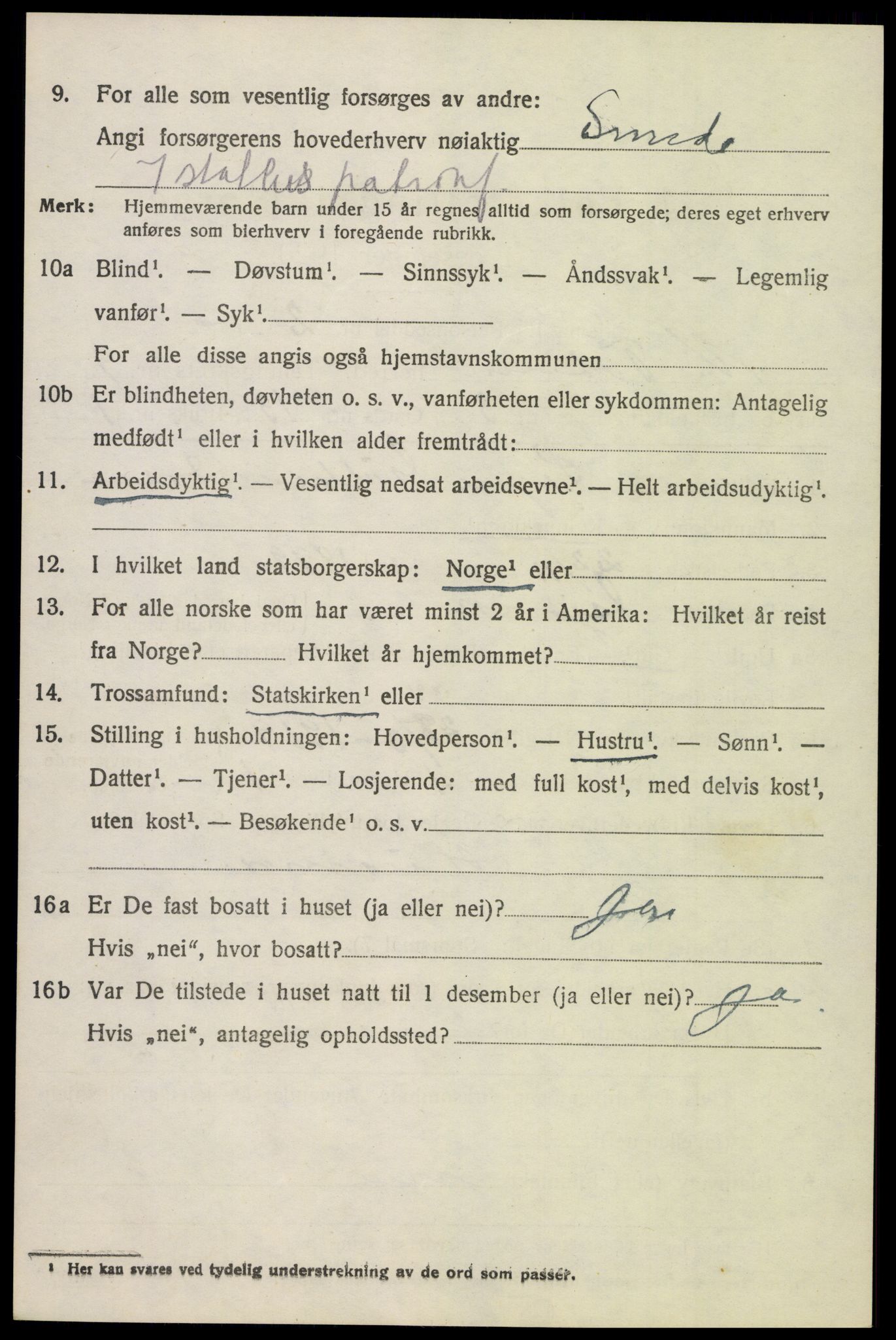 SAH, 1920 census for Vestre Toten, 1920, p. 11195