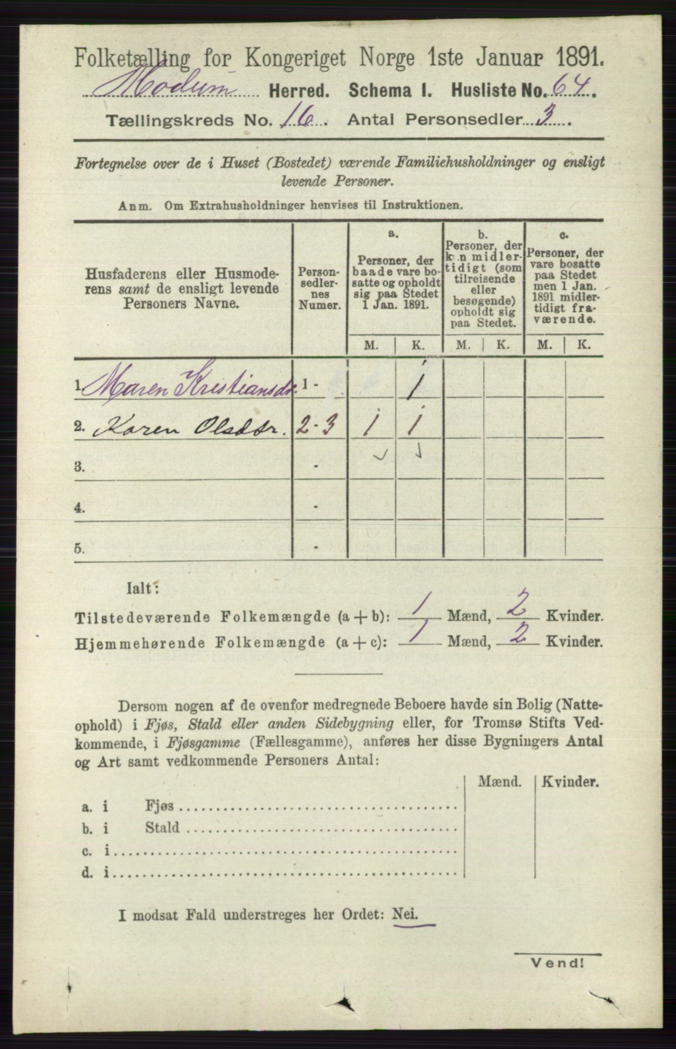 RA, 1891 census for 0623 Modum, 1891, p. 6180