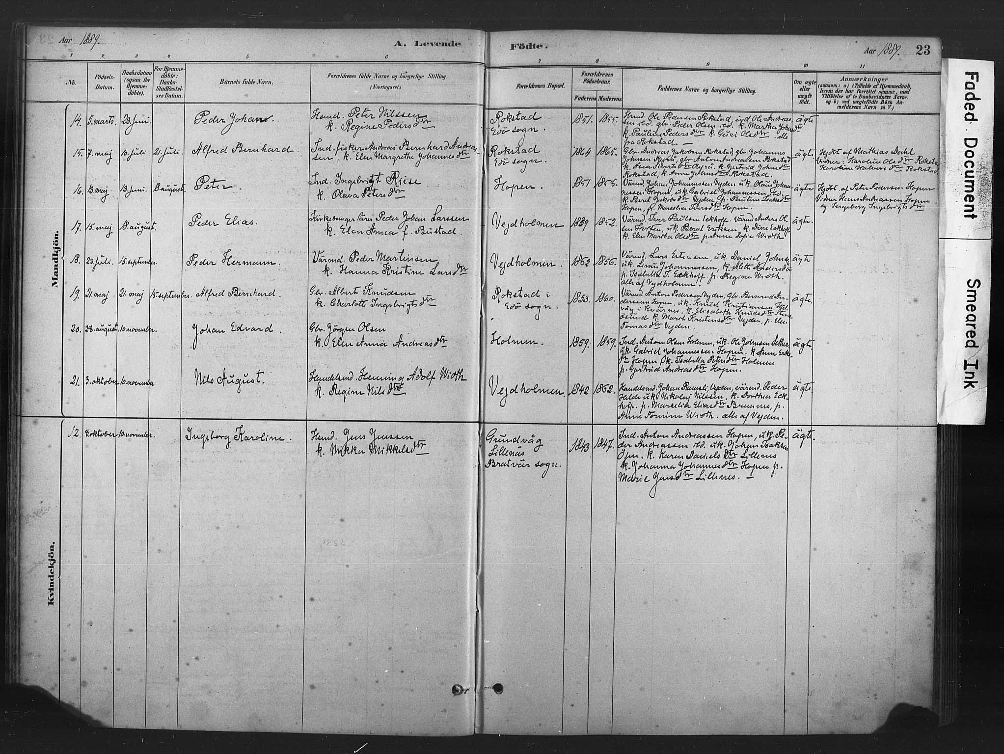 Ministerialprotokoller, klokkerbøker og fødselsregistre - Møre og Romsdal, AV/SAT-A-1454/583/L0954: Parish register (official) no. 583A01, 1880-1906, p. 23