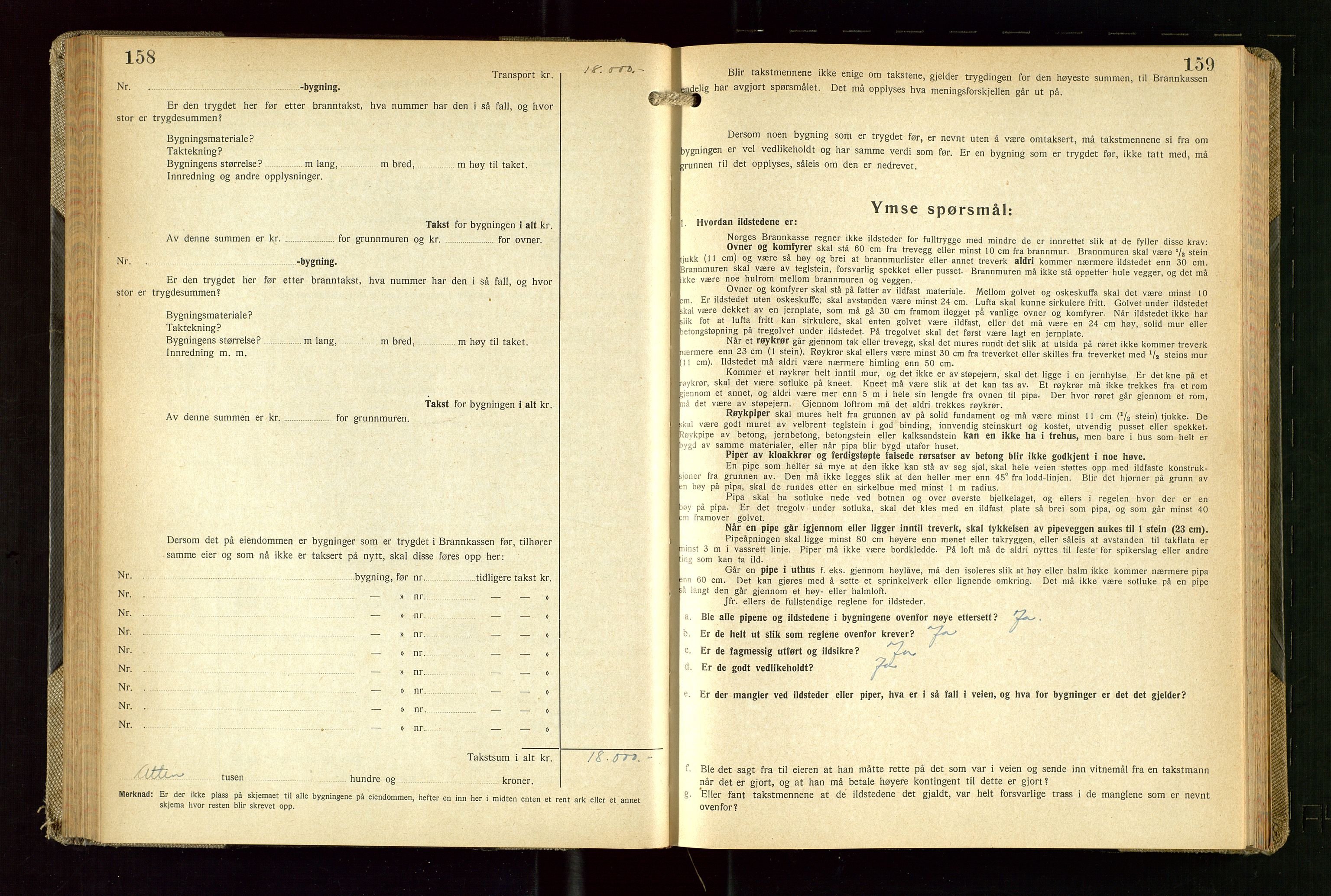 Skudenes lensmannskontor, AV/SAST-A-100444/Gob/L0003: "Brandtakstprotokoll", 1942-1954, p. 158-159