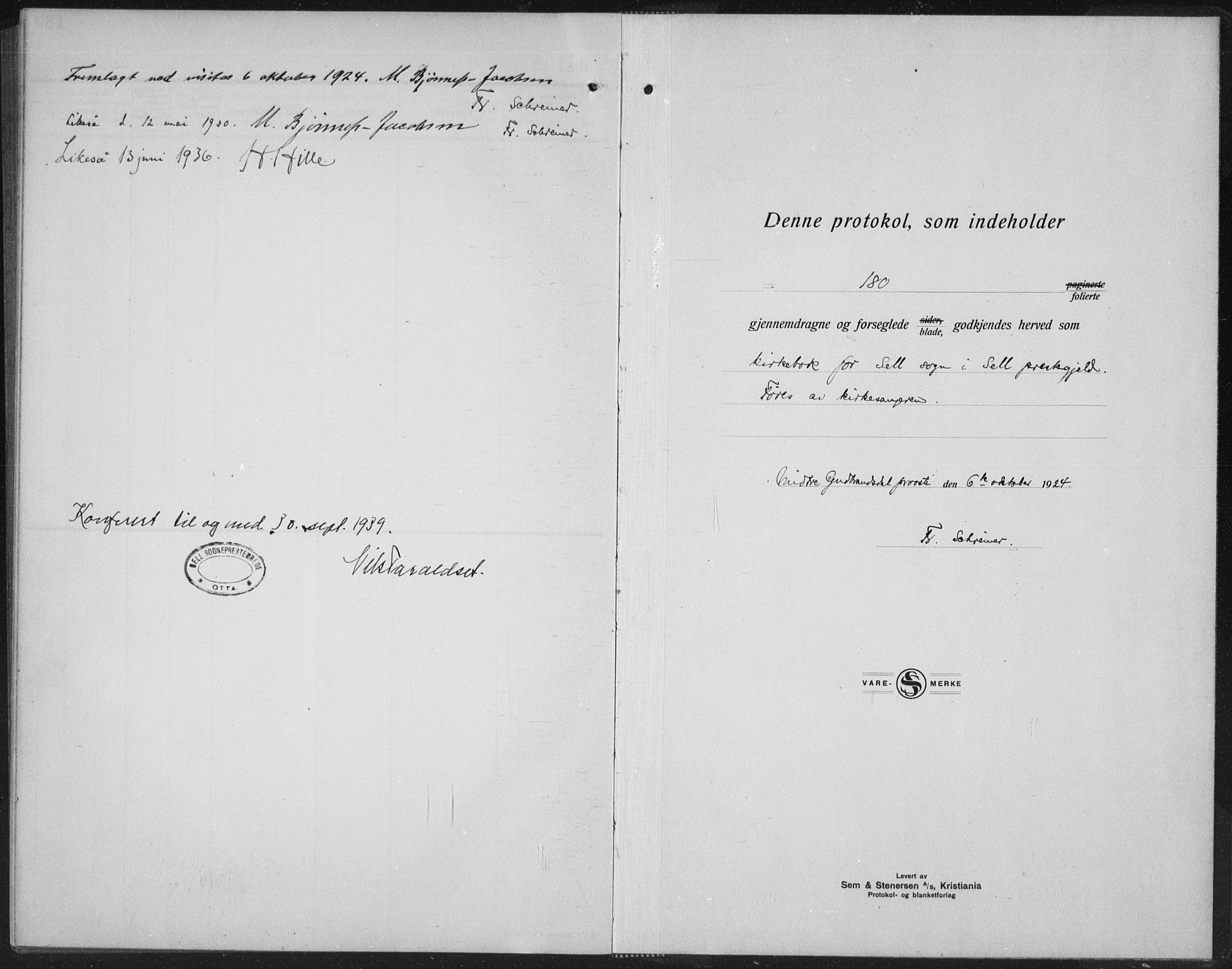Sel prestekontor, SAH/PREST-074/H/Ha/Hab/L0002: Parish register (copy) no. 2, 1923-1939