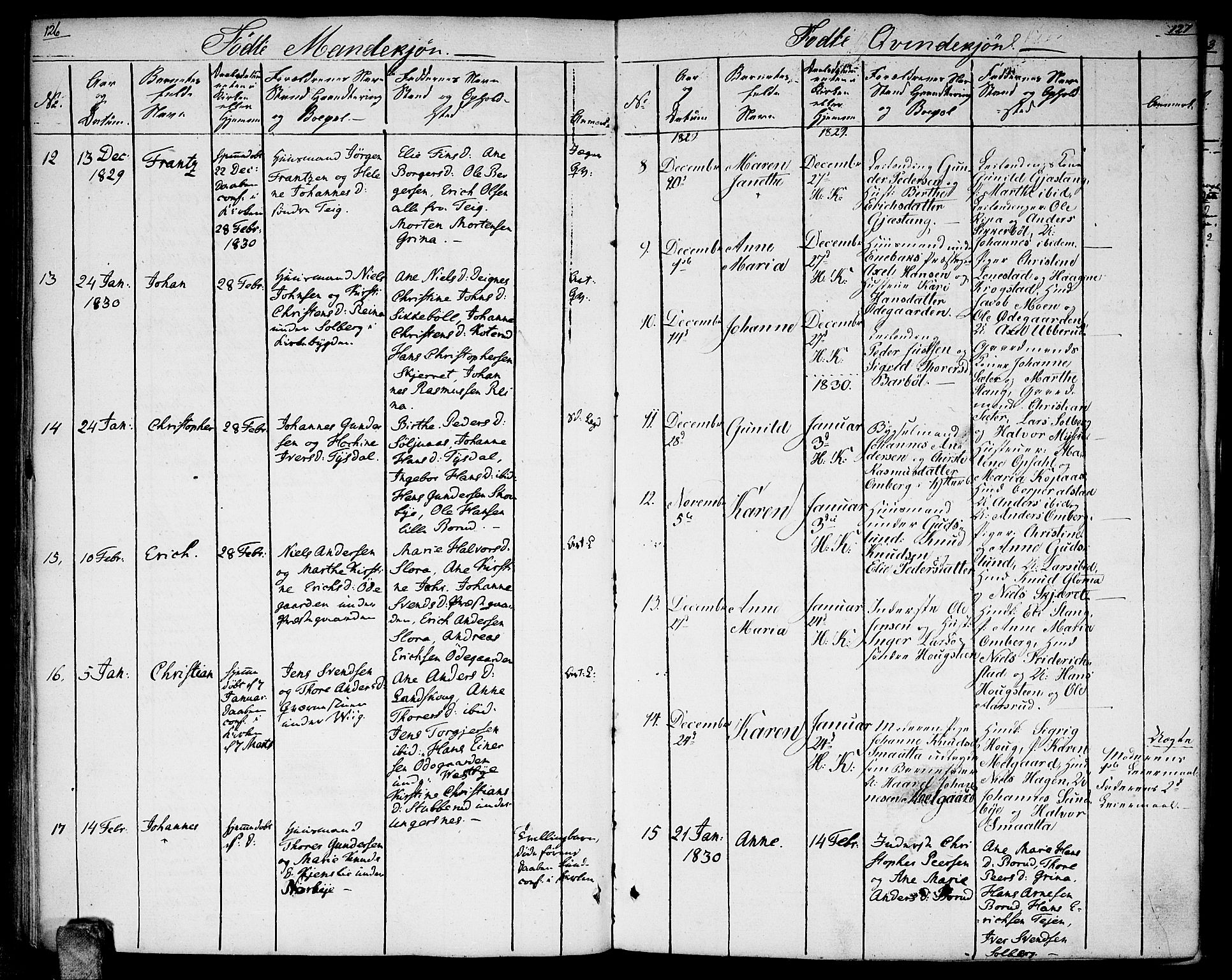 Enebakk prestekontor Kirkebøker, SAO/A-10171c/F/Fa/L0007: Parish register (official) no. I 7, 1823-1832, p. 126-127