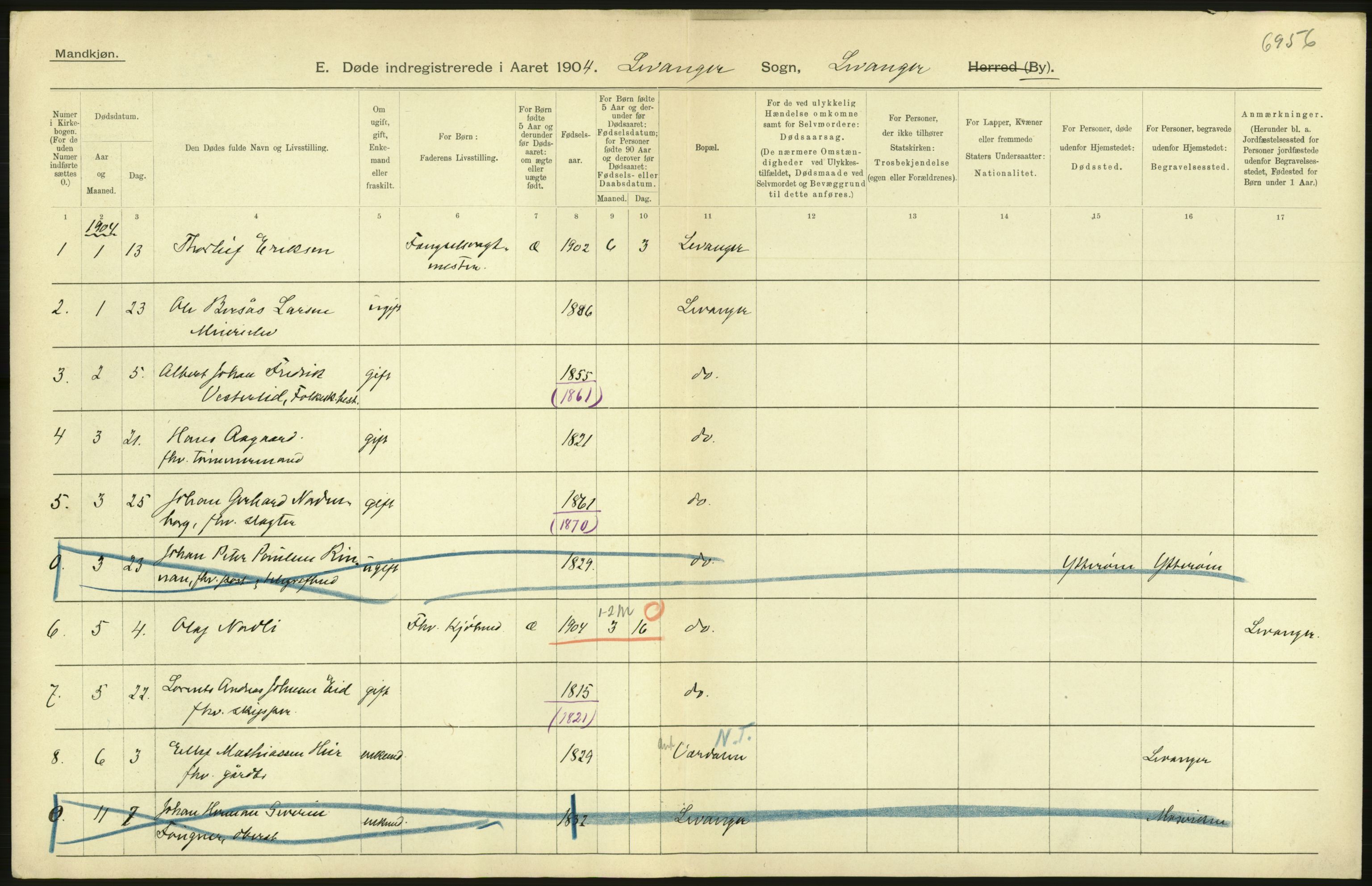 Statistisk sentralbyrå, Sosiodemografiske emner, Befolkning, AV/RA-S-2228/D/Df/Dfa/Dfab/L0019: Nordre Trondhjems amt: Fødte, gifte, døde, 1904, p. 30