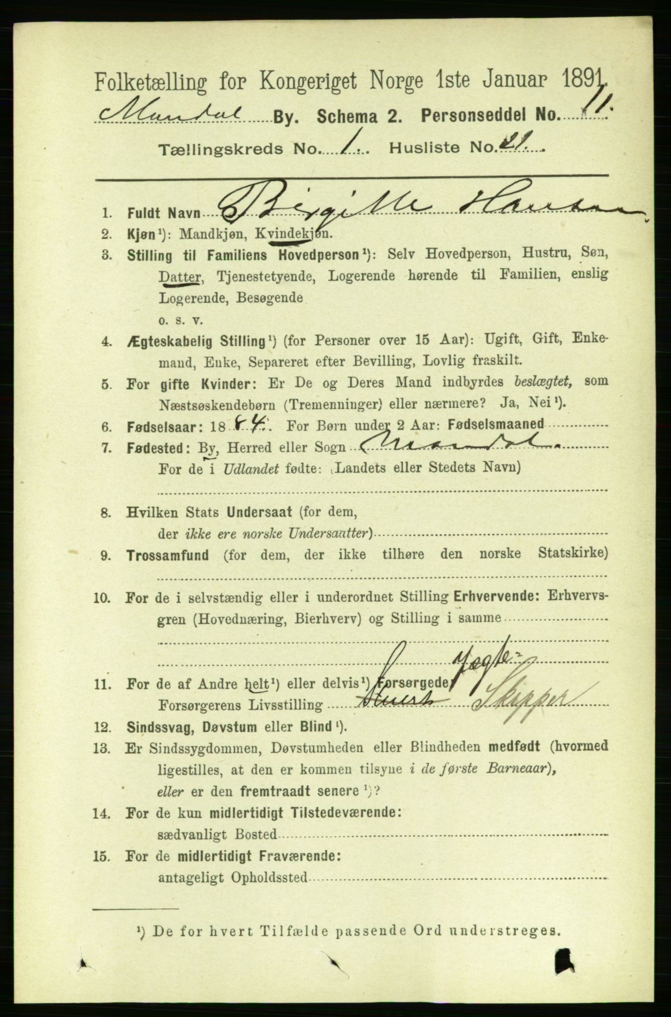 RA, 1891 census for 1002 Mandal, 1891, p. 1498