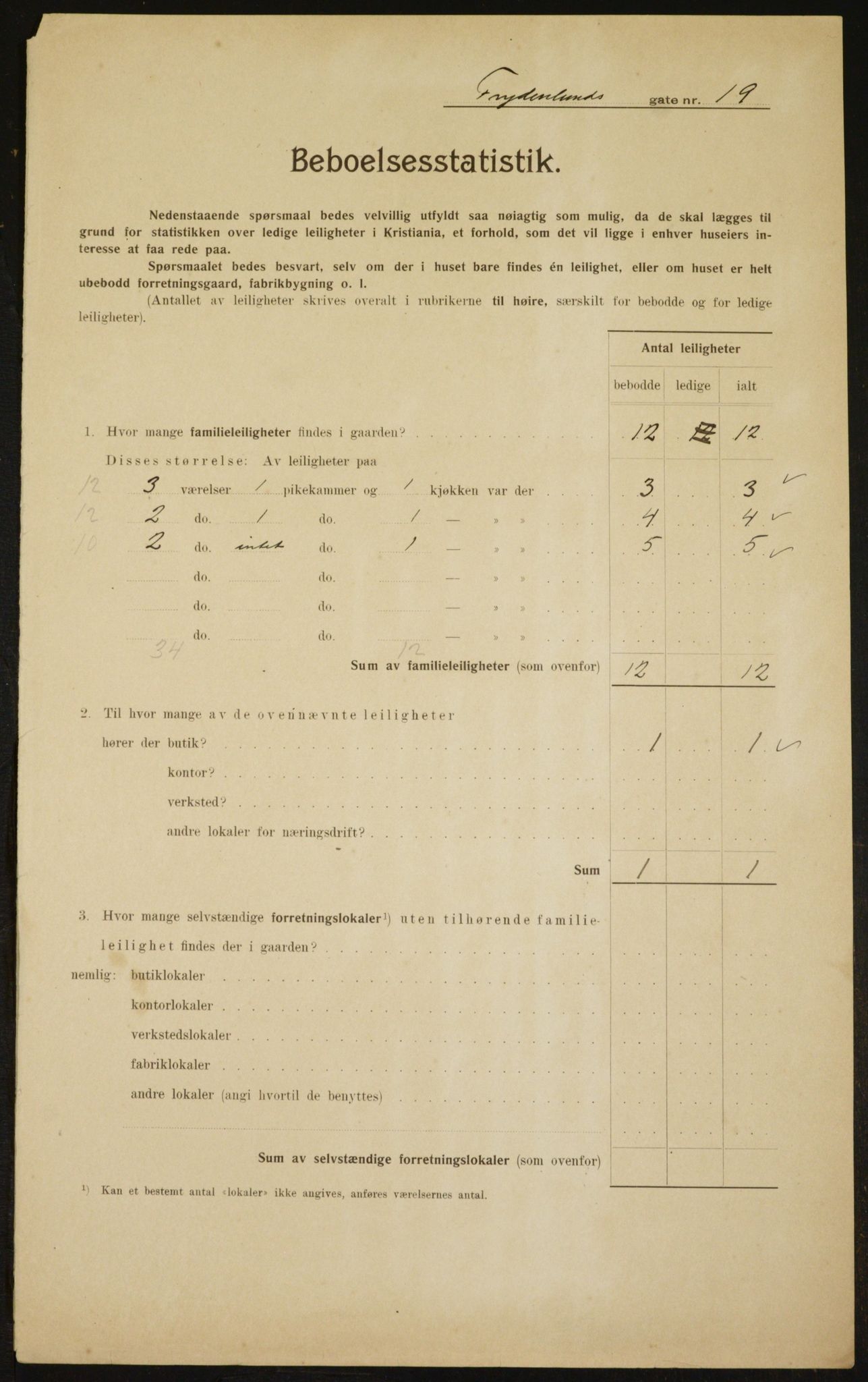 OBA, Municipal Census 1910 for Kristiania, 1910, p. 26984