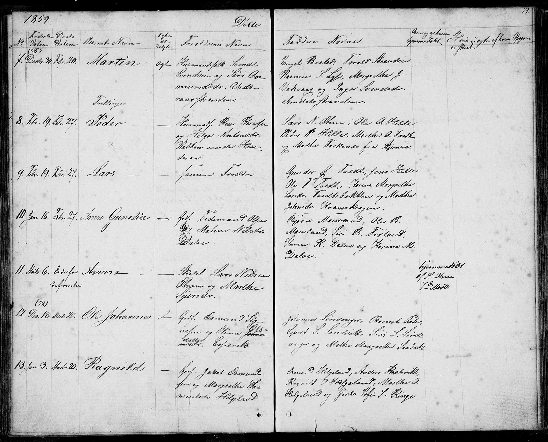 Nedstrand sokneprestkontor, AV/SAST-A-101841/01/IV: Parish register (official) no. A 8, 1839-1860, p. 79