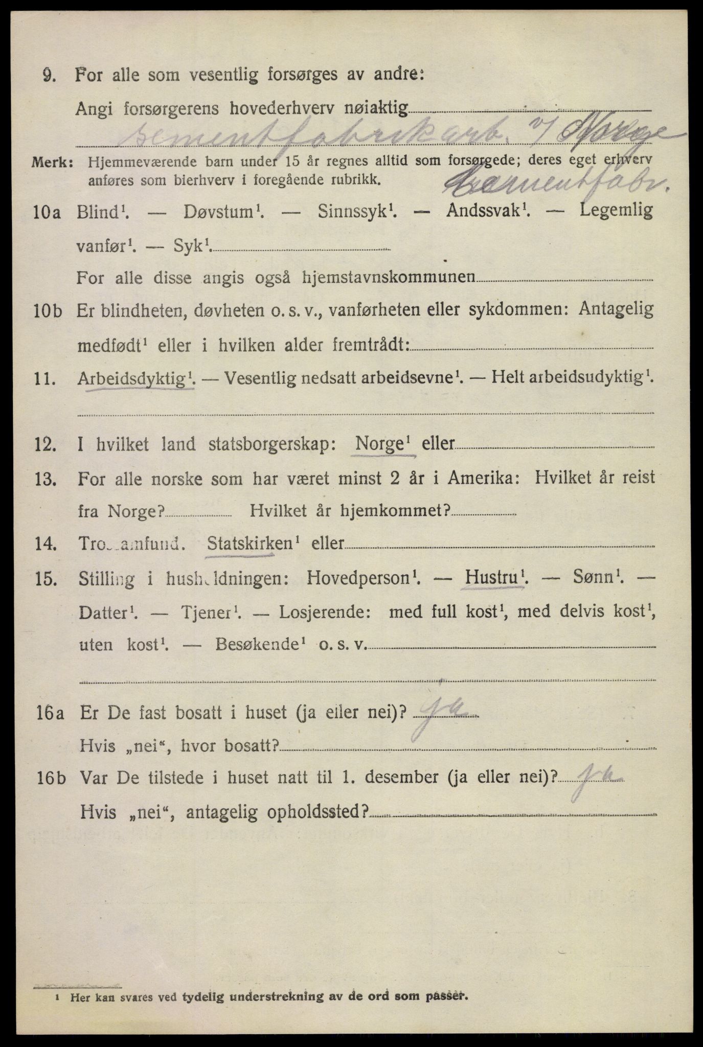 SAKO, 1920 census for Sande, 1920, p. 7897