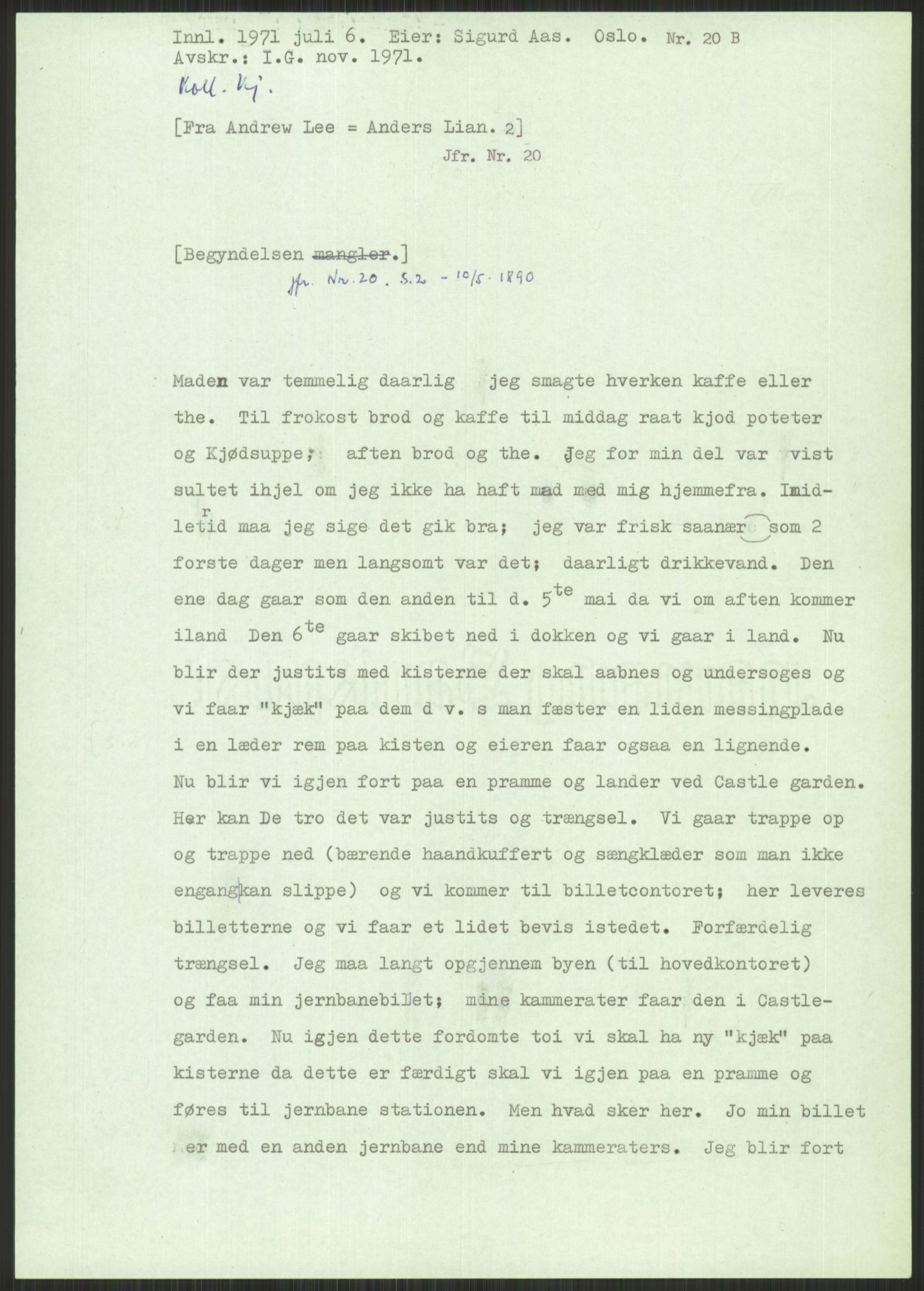 Samlinger til kildeutgivelse, Amerikabrevene, AV/RA-EA-4057/F/L0034: Innlån fra Nord-Trøndelag, 1838-1914, p. 367