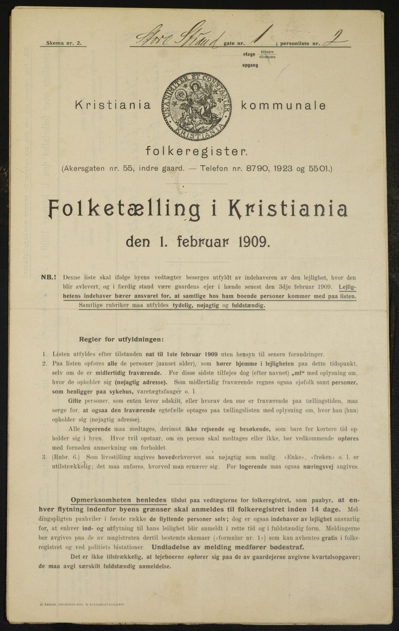 OBA, Municipal Census 1909 for Kristiania, 1909, p. 24153