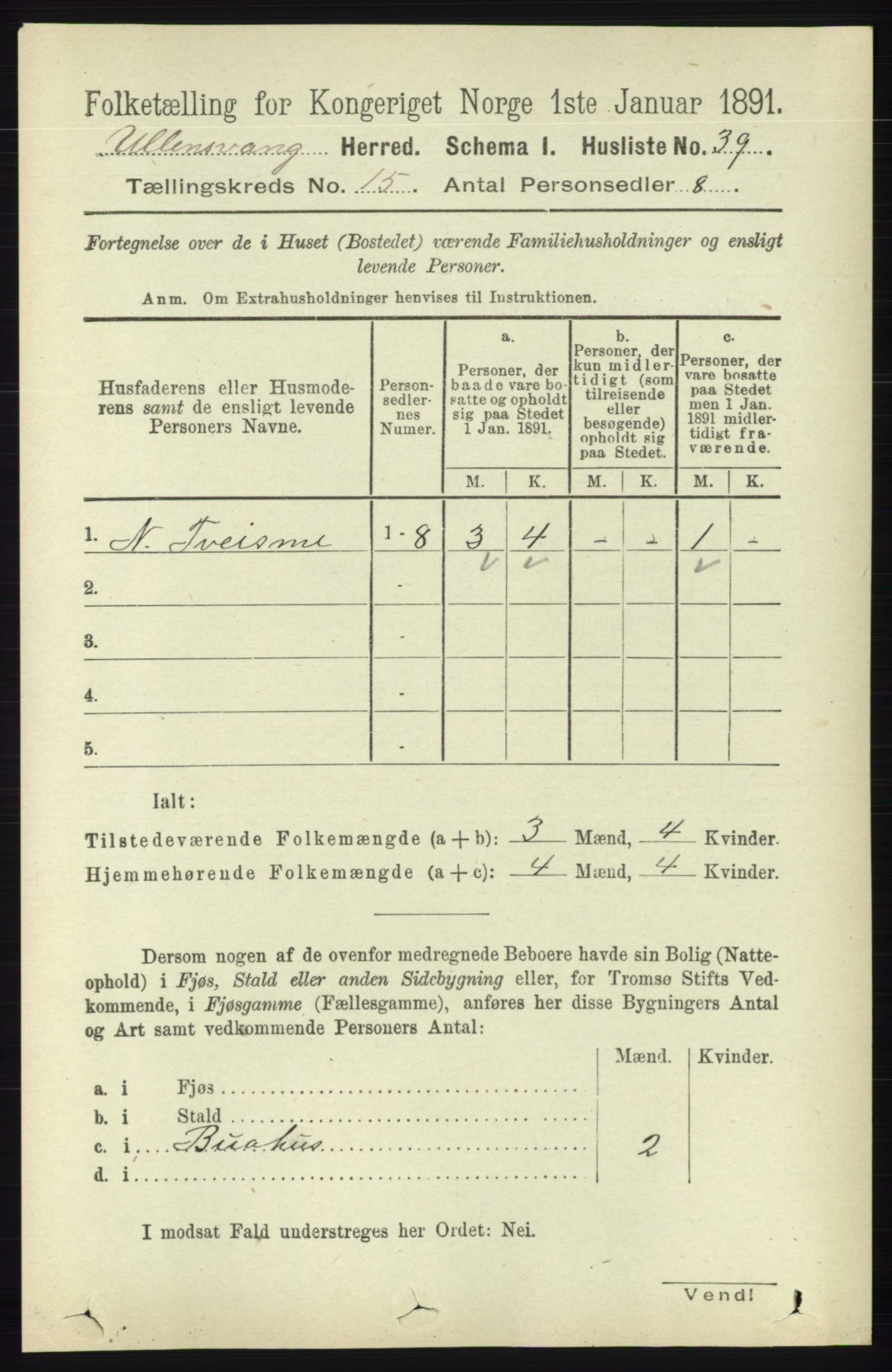 RA, 1891 census for 1230 Ullensvang, 1891, p. 5892