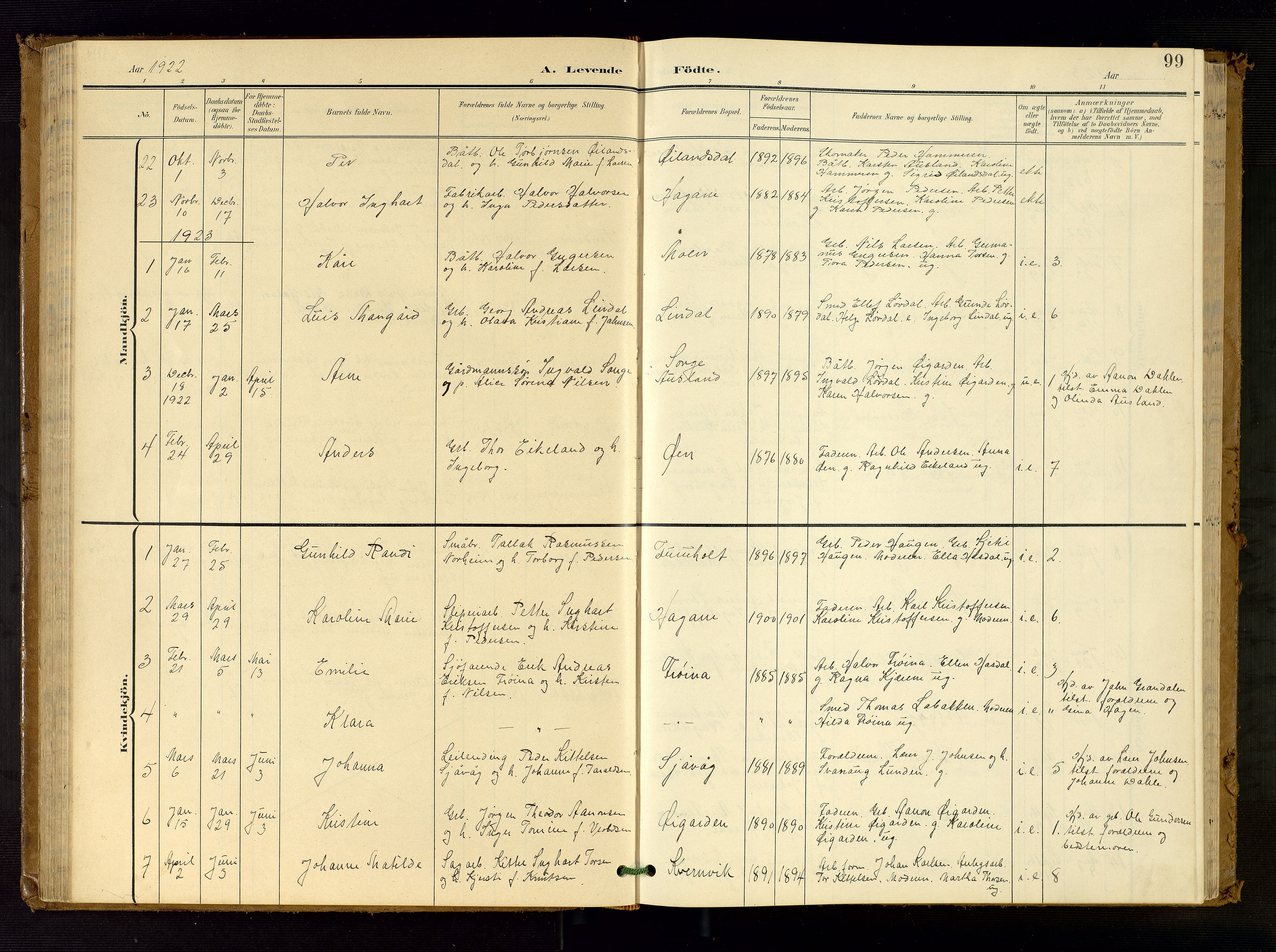 Søndeled sokneprestkontor, AV/SAK-1111-0038/F/Fb/L0005: Parish register (copy) no. B 6, 1900-1962, p. 99