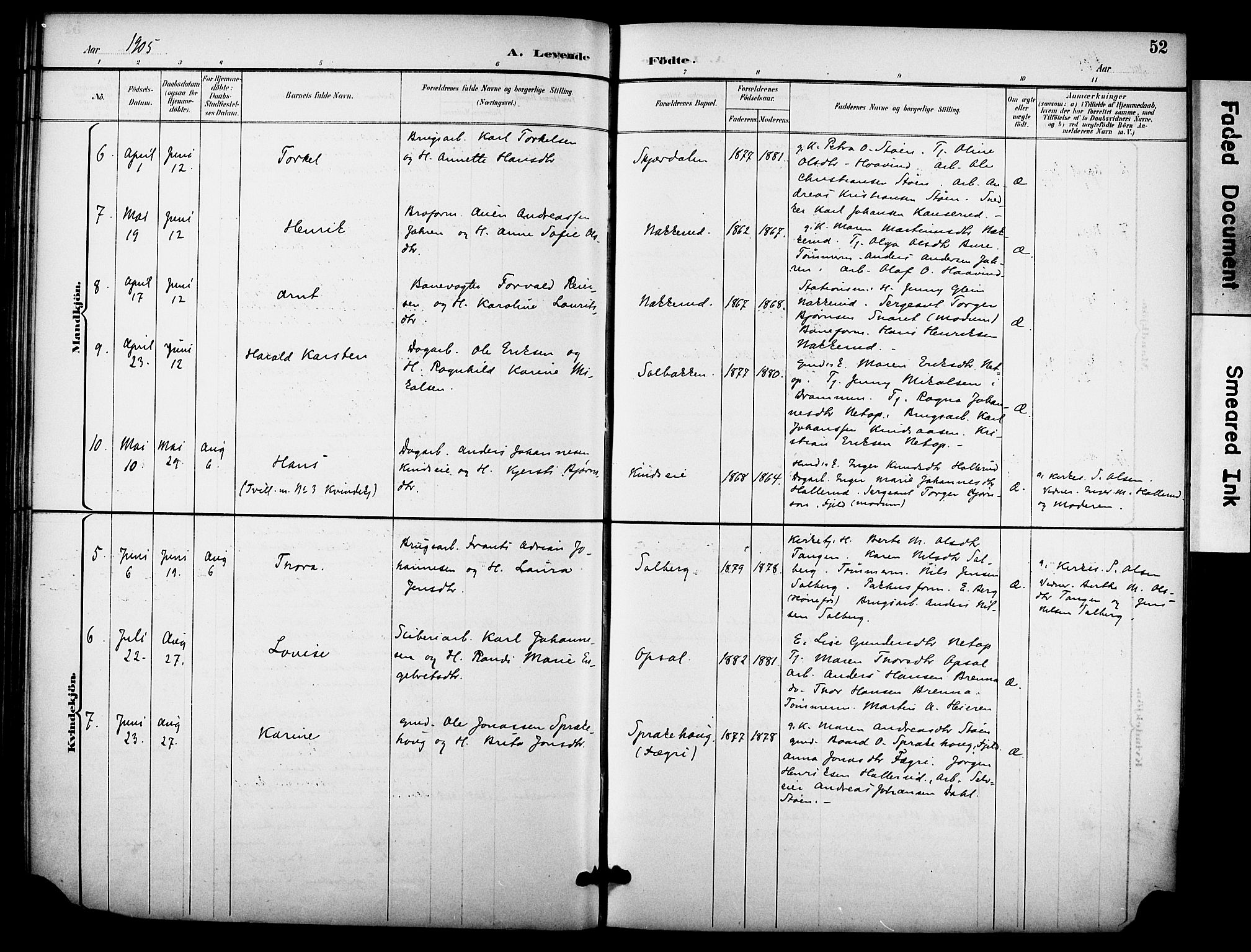 Hole kirkebøker, AV/SAKO-A-228/F/Fb/L0002: Parish register (official) no. II 2, 1892-1906, p. 52