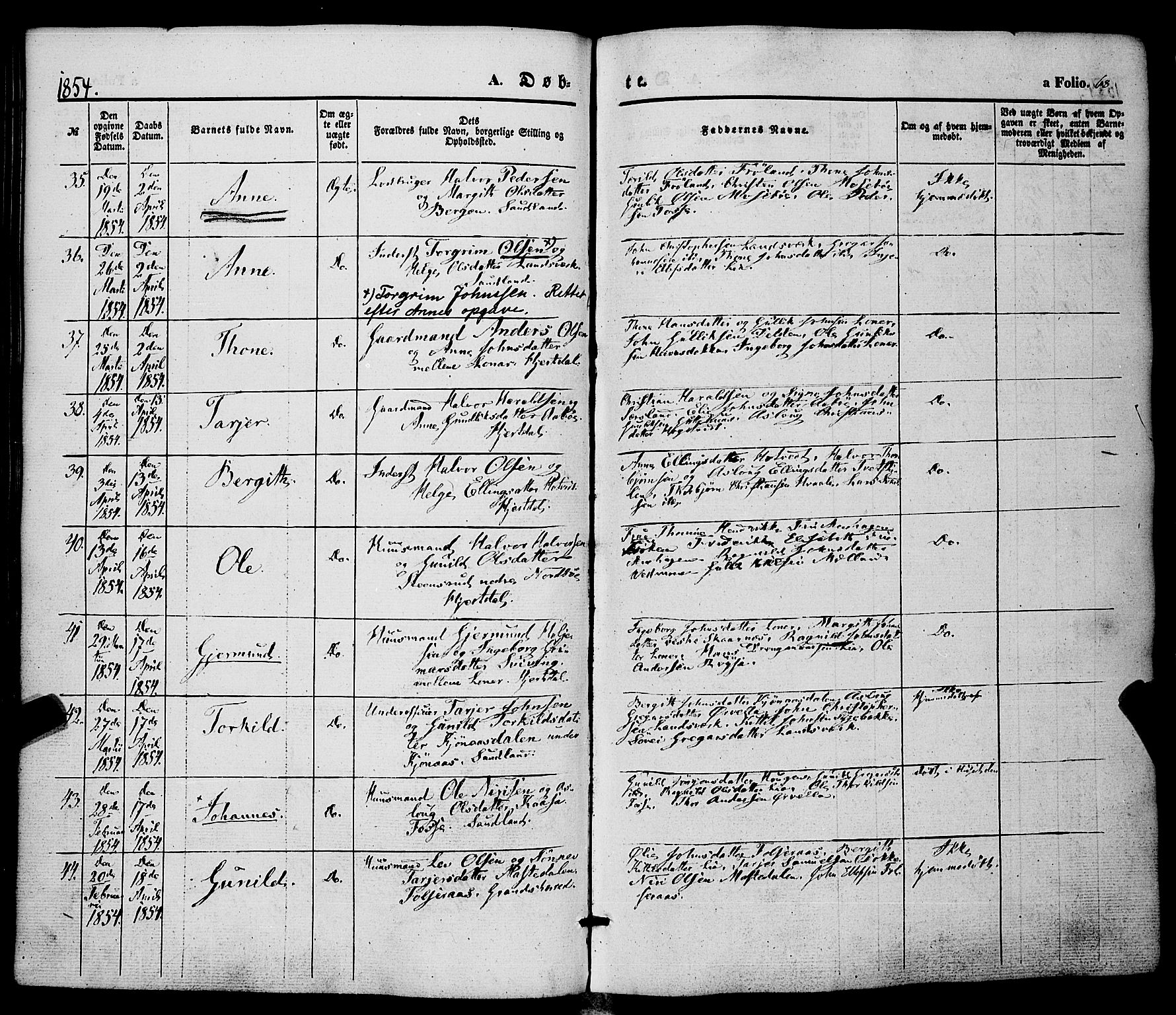 Hjartdal kirkebøker, AV/SAKO-A-270/F/Fa/L0008: Parish register (official) no. I 8, 1844-1859, p. 68