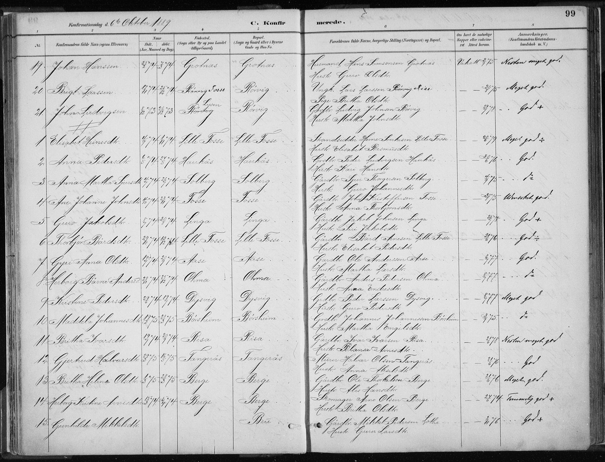 Strandebarm sokneprestembete, AV/SAB-A-78401/H/Haa: Parish register (official) no. B  1, 1886-1908, p. 99