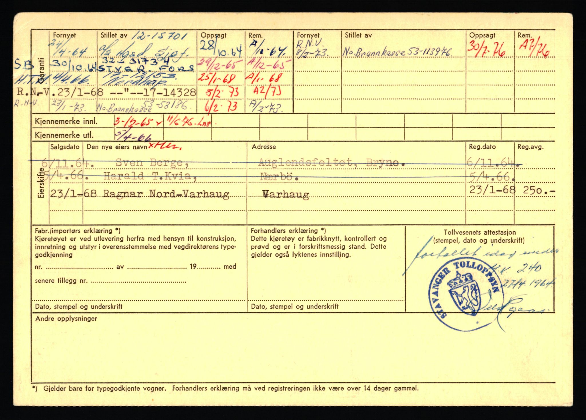 Stavanger trafikkstasjon, AV/SAST-A-101942/0/F/L0072: L-82200 - L-84099, 1930-1971, p. 666