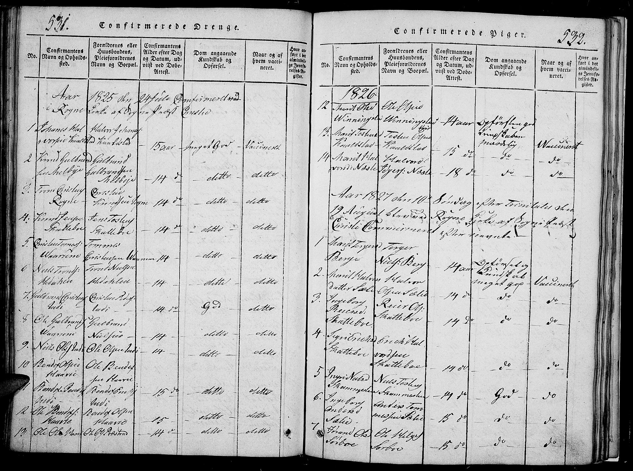 Slidre prestekontor, SAH/PREST-134/H/Ha/Hab/L0002: Parish register (copy) no. 2, 1814-1839, p. 531-532