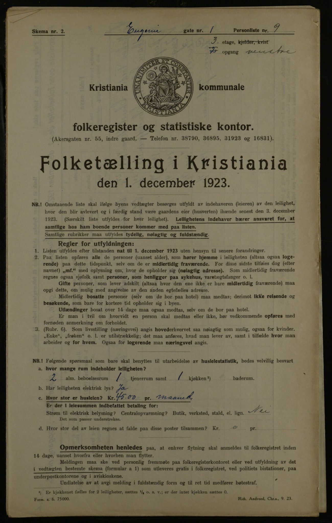 OBA, Municipal Census 1923 for Kristiania, 1923, p. 25527