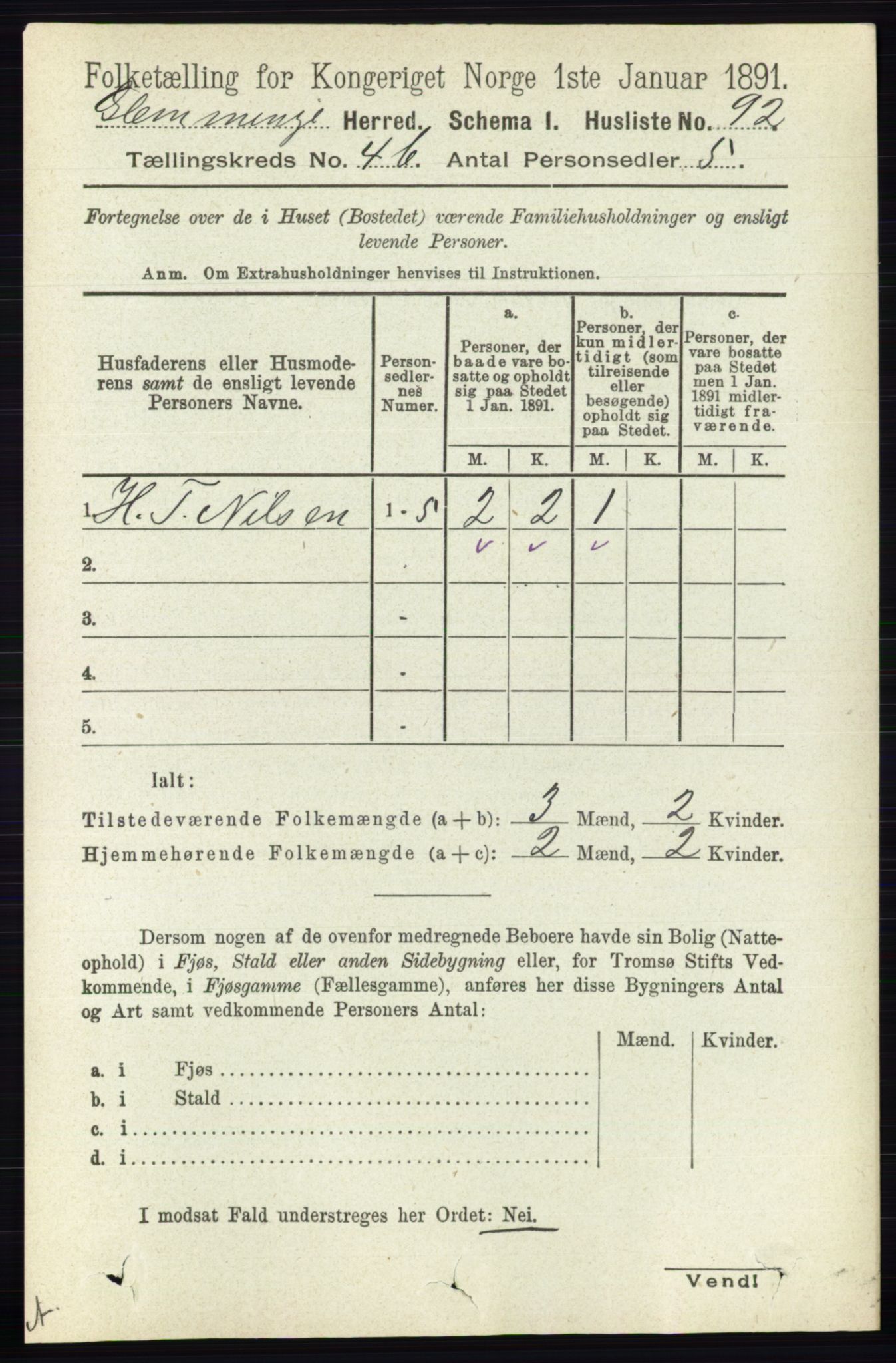 RA, 1891 census for 0132 Glemmen, 1891, p. 4825