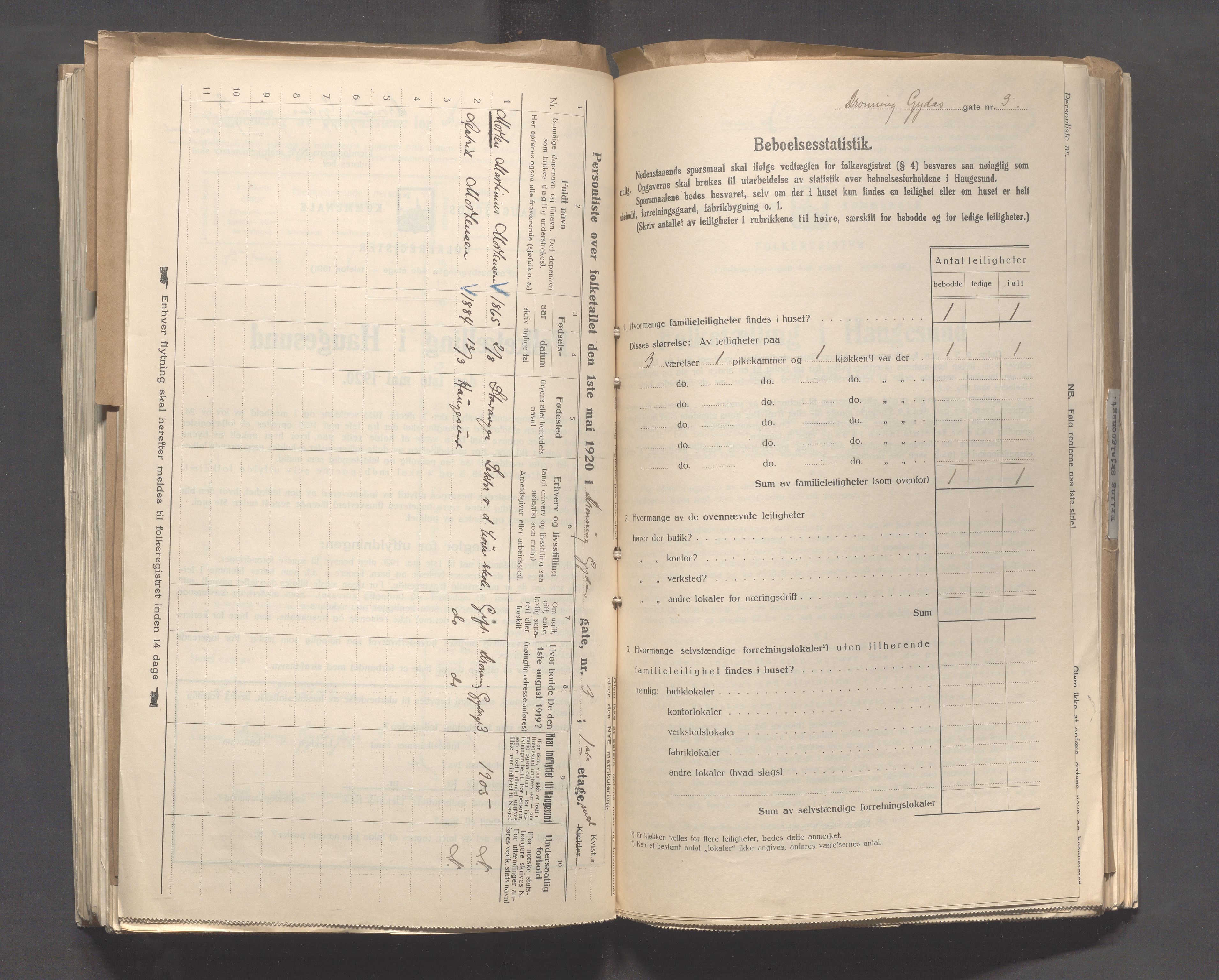 IKAR, Local census 1.5.1920 for Haugesund, 1920, p. 621