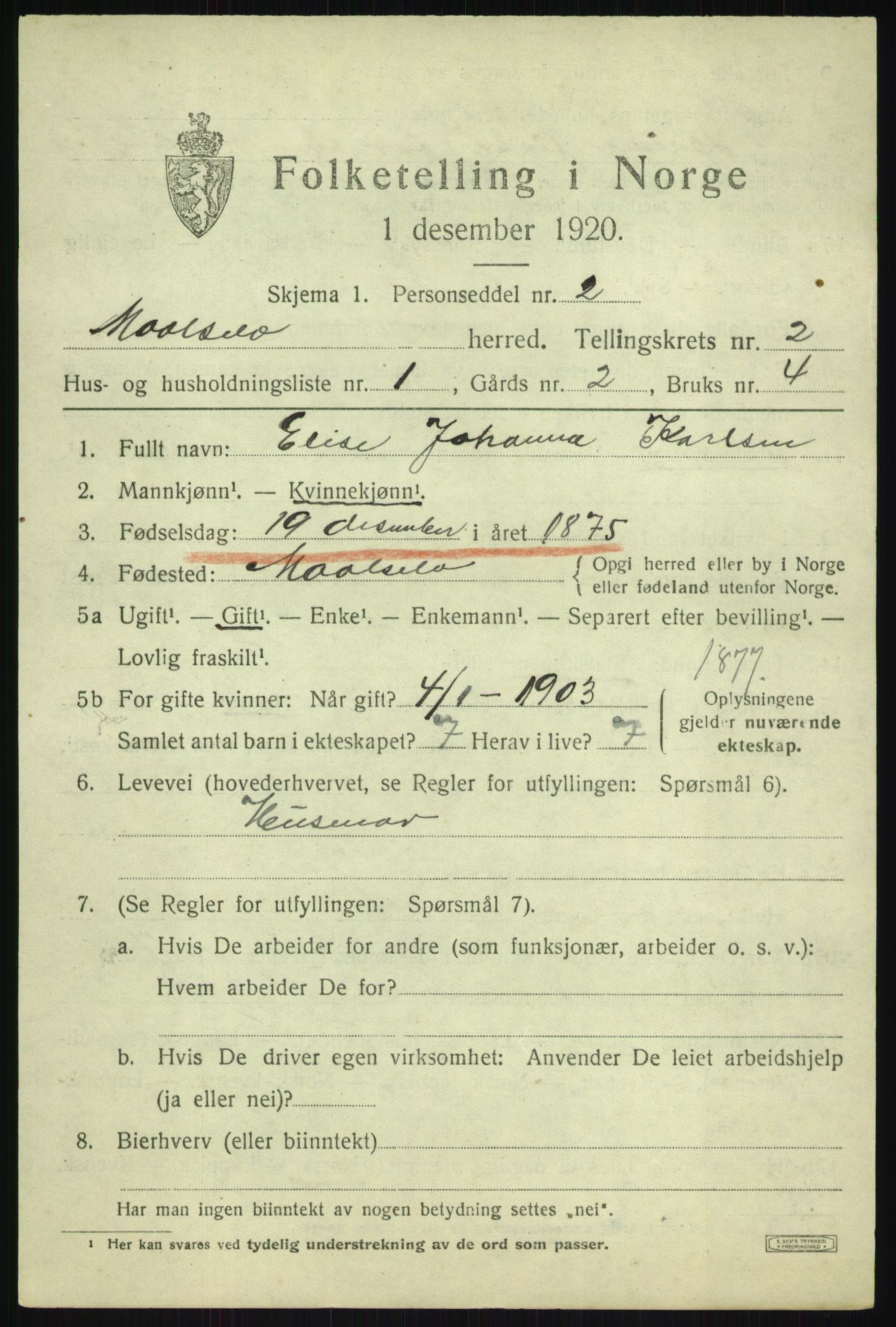 SATØ, 1920 census for Målselv, 1920, p. 1783