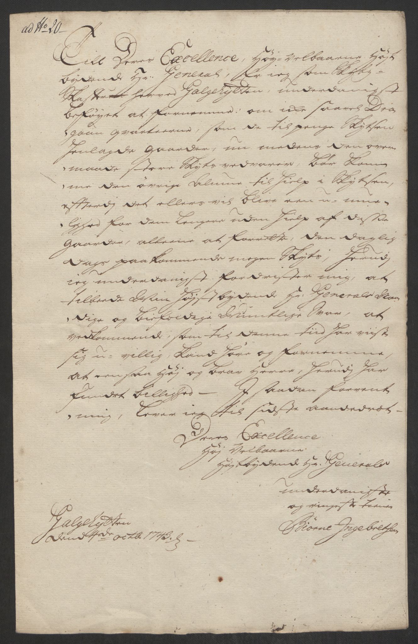 Kommanderende general (KG I) med Det norske krigsdirektorium, AV/RA-EA-5419/D/L0062: Stattholderens, stiftamtmenns og amtmenns brev, 1741-1745, p. 216