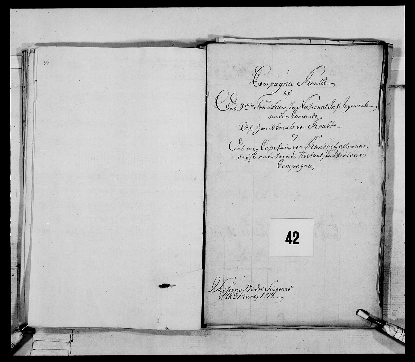 Generalitets- og kommissariatskollegiet, Det kongelige norske kommissariatskollegium, AV/RA-EA-5420/E/Eh/L0085: 3. Trondheimske nasjonale infanteriregiment, 1773-1775, p. 247