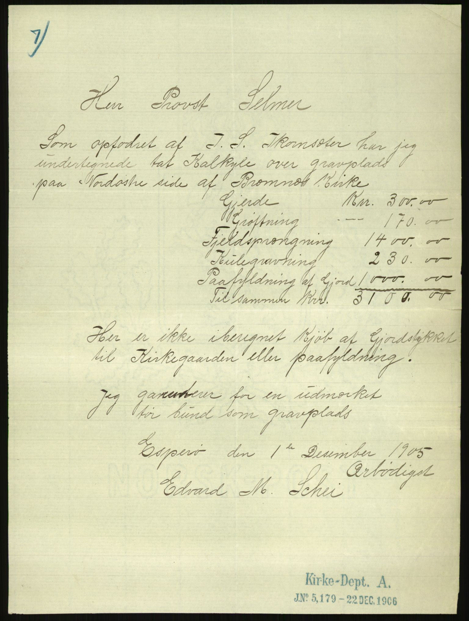 Kirke- og undervisningsdepartementet, Kontoret  for kirke og geistlighet A, RA/S-1007/F/Fb/L0024: Finnås (gml. Føyen) - Fiskum se Eiker, 1838-1961, p. 640