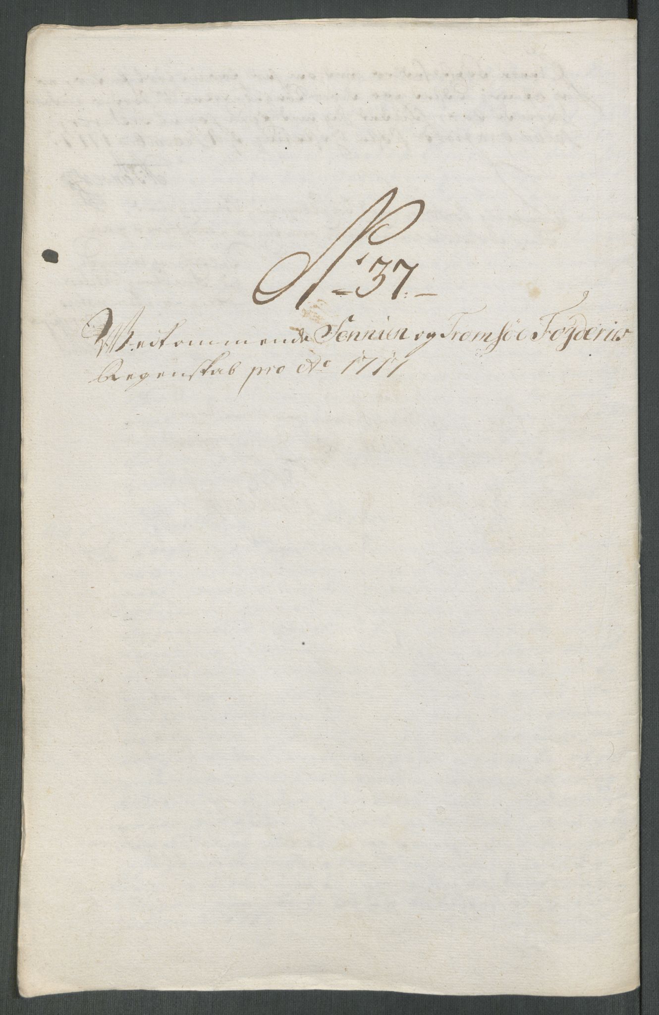 Rentekammeret inntil 1814, Reviderte regnskaper, Fogderegnskap, AV/RA-EA-4092/R68/L4763: Fogderegnskap Senja og Troms, 1717, p. 277