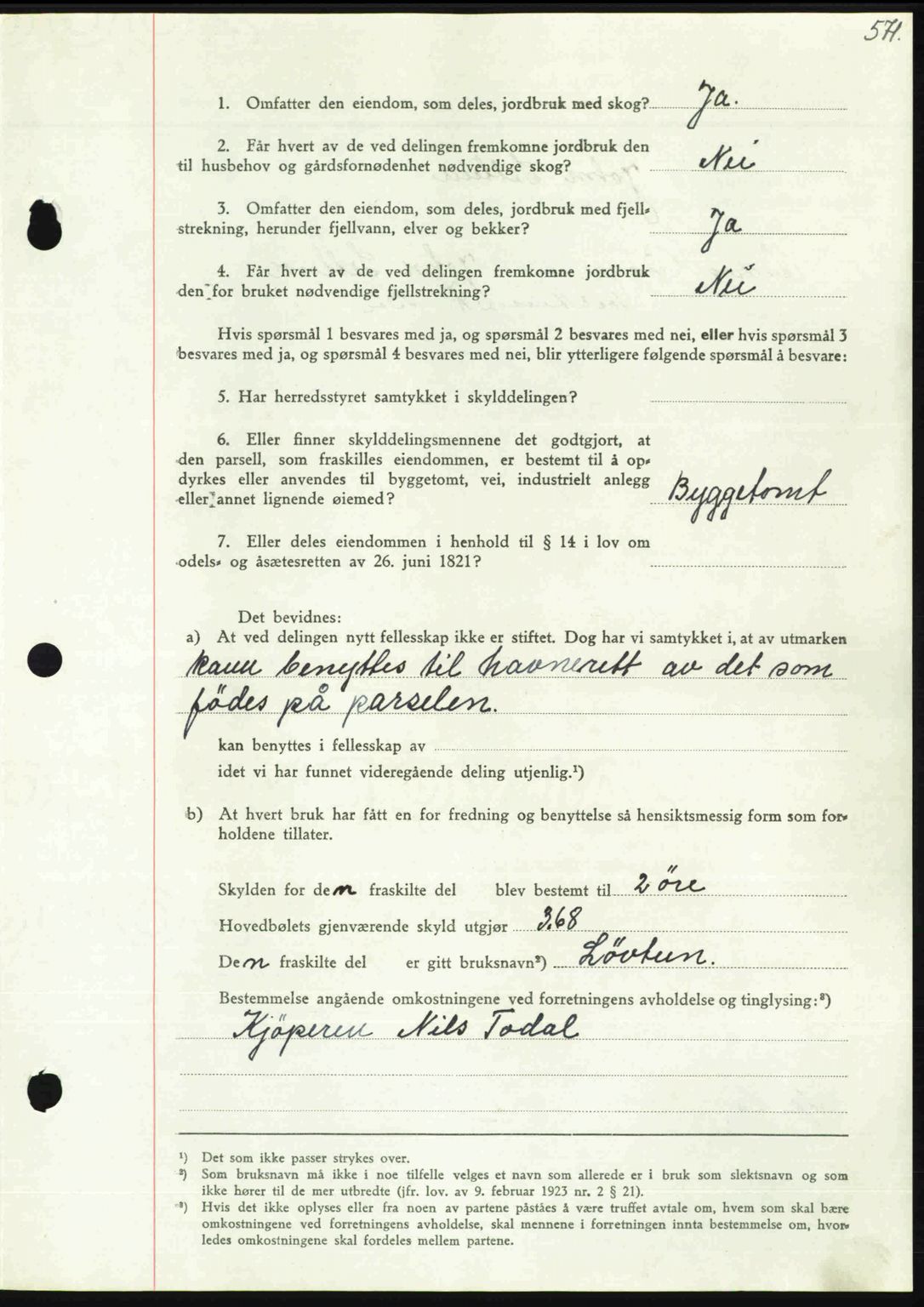 Nordmøre sorenskriveri, AV/SAT-A-4132/1/2/2Ca: Mortgage book no. A102, 1946-1946, Diary no: : 1801/1946